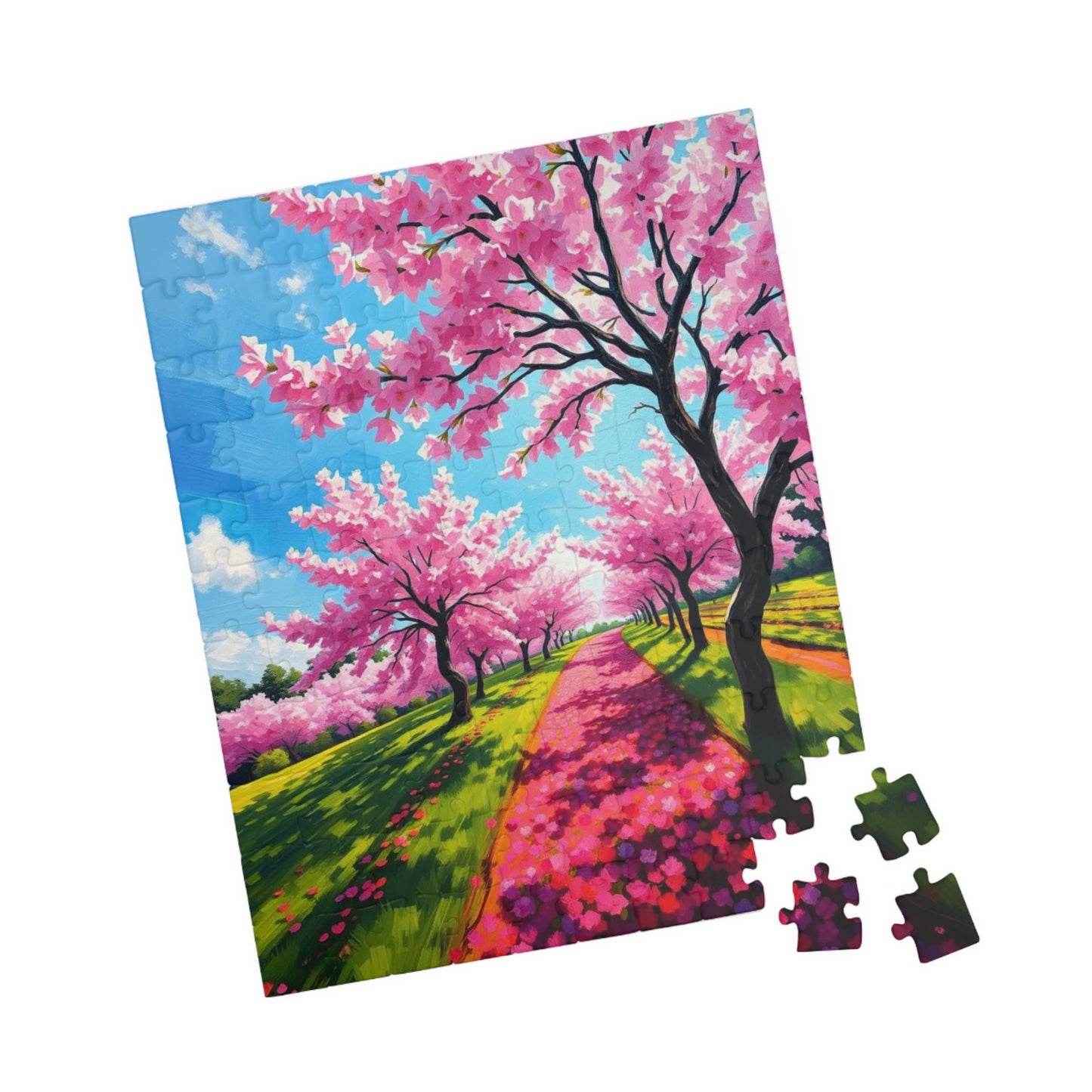 Cherry Blossom Landscape Puzzle, Beautiful 110-1014 Piece Jigsaw Puzzle, Perfect for Family Game Night, Birthday Gift Idea, Spring Decor Puzzle The Puzzle Chest