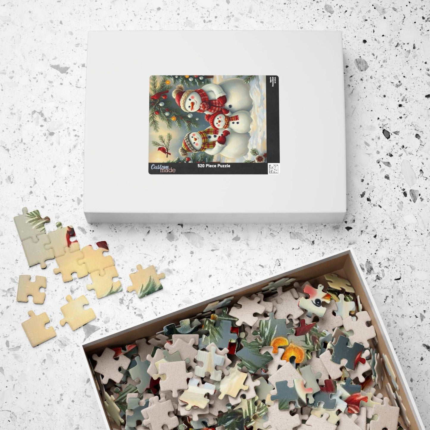 Snowman Family Jigsaw Puzzle for Adults, 110/252/520/1014-piece Christmas Puzzle