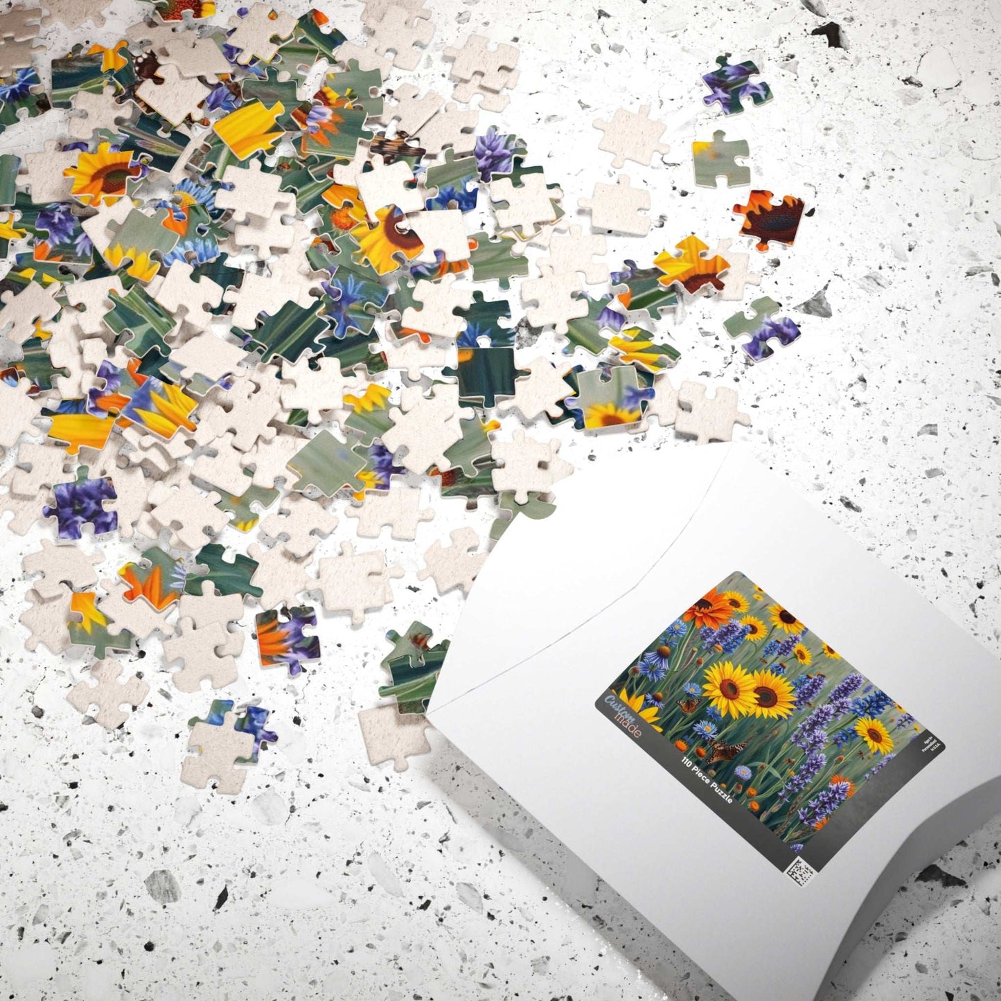 Sunflower and Lavender Puzzle, Floral Jigsaw Game for Adults, Flower Botanical Gift for Nature Lover, Family Activity, Mindful Fun, Relief Puzzle The Puzzle Chest