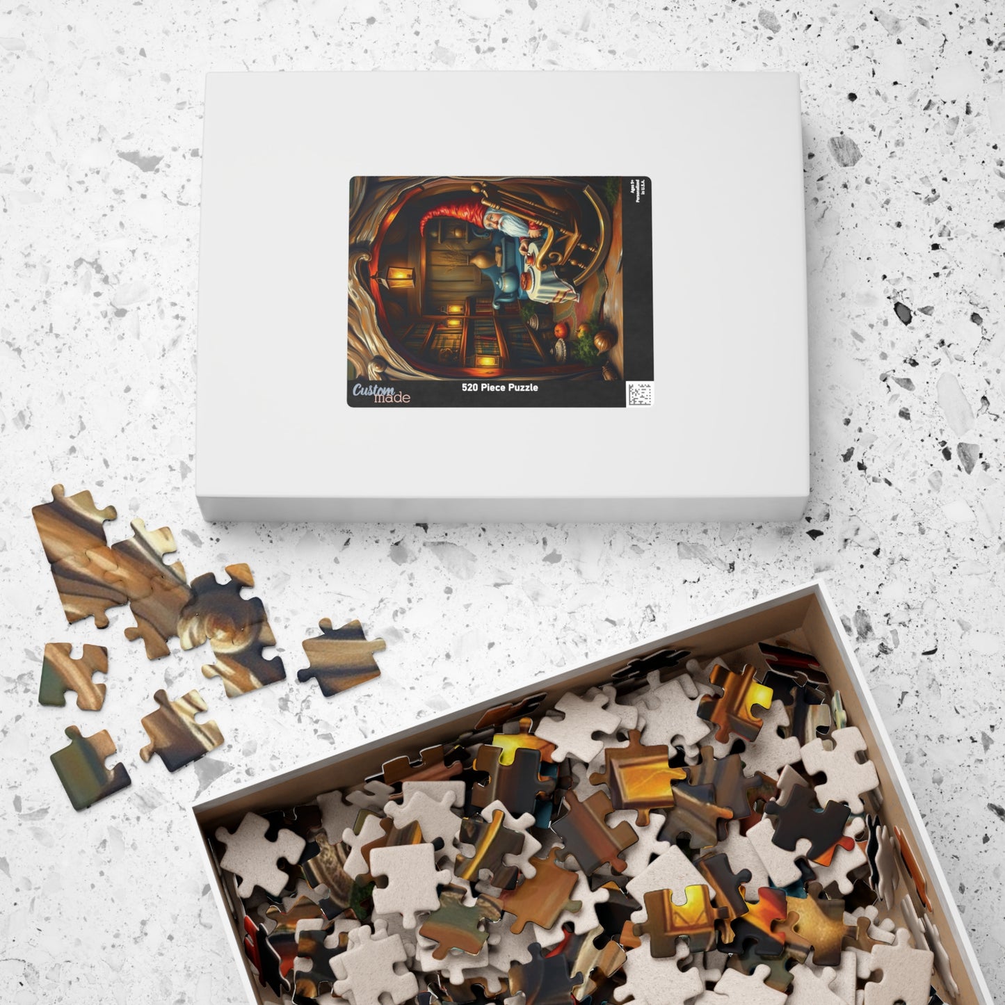 Gnome Home Inside Oak Trunk Jigsaw Puzzle, Fantasy Puzzle (110, 252, 520, 1014-Piece), Family Activity, Relaxing Hobby, Puzzle Lover Gift Puzzle The Puzzle Chest