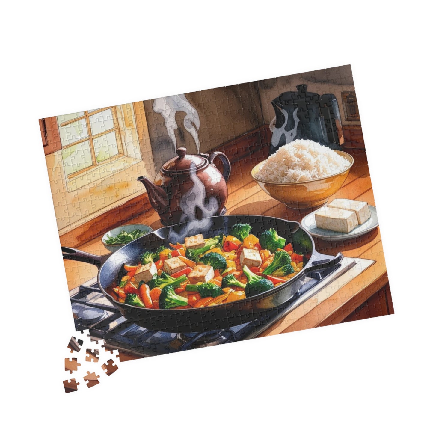Cozy Kitchen Scene Jigsaw Puzzle, Food Lover Gift for Friend Cooking Enthusiast, Indoor Activity, Family Game Night, Holiday Present Puzzle The Puzzle Chest