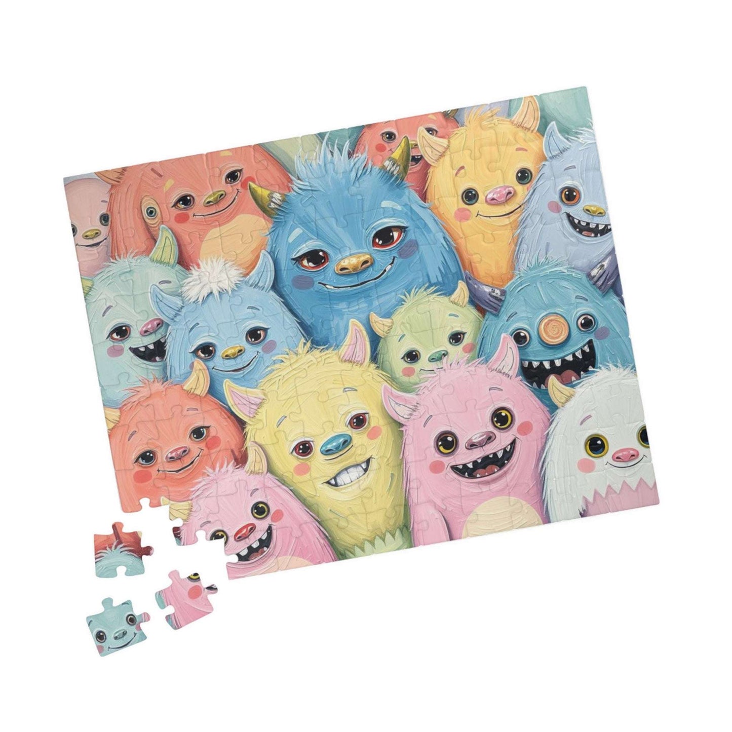 Cute Monster Collage Jigsaw Puzzle, Halloween Puzzle for Adults