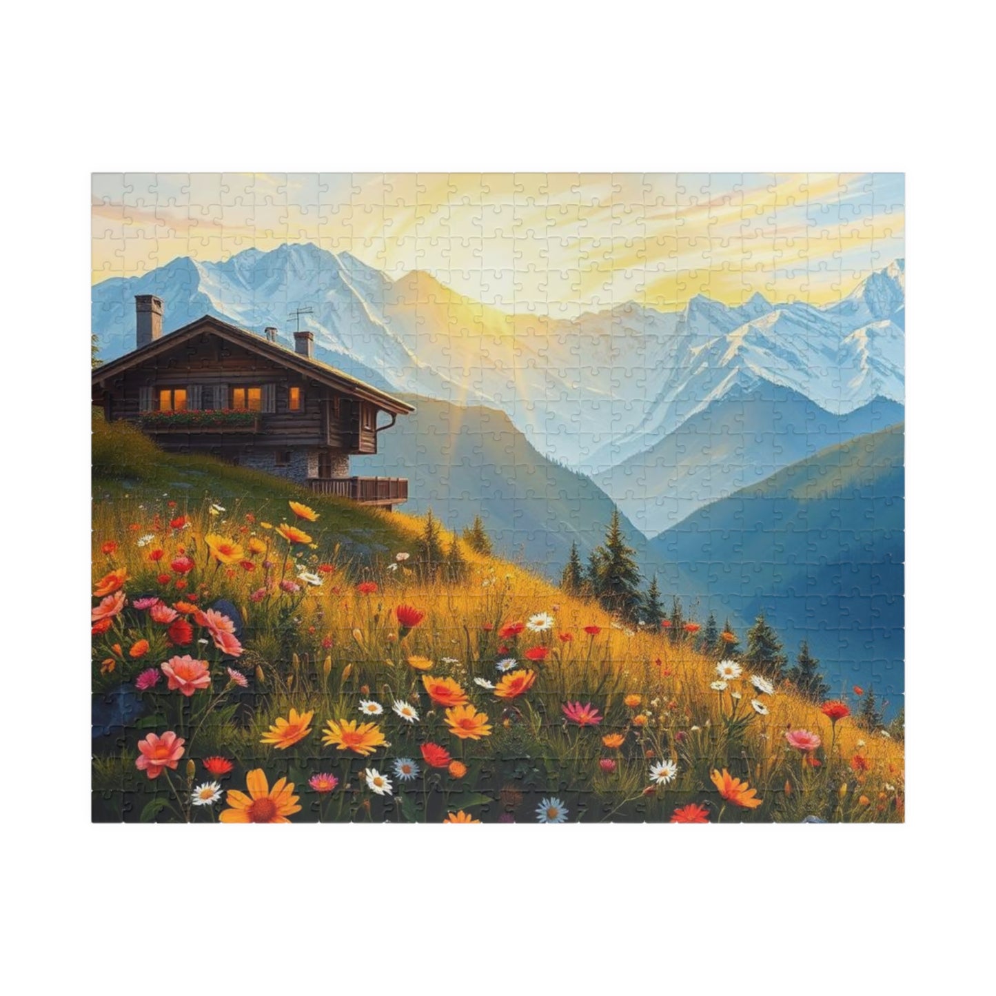 Scenic Mountain Jigsaw Puzzle - 110, 252, 520, 1014-piece, Nature Decor, Gift for Nature Lovers, Family Fun, Indoor Activity 520 pcs (Horizontal) Puzzle The Puzzle Chest