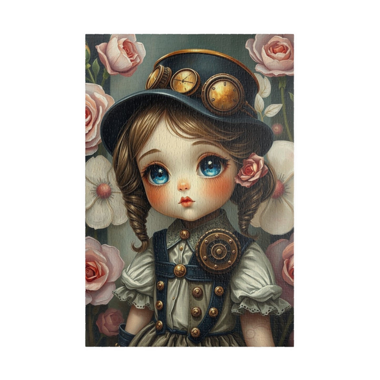 Whimsical Victorian Girl Puzzle, 110-1014 Piece Steampunk Jigsaw Game, Family Game, Gift for Adult and Teen Puzzle Lover, Home Entertainment 1014 pcs (Vertical) Puzzle The Puzzle Chest