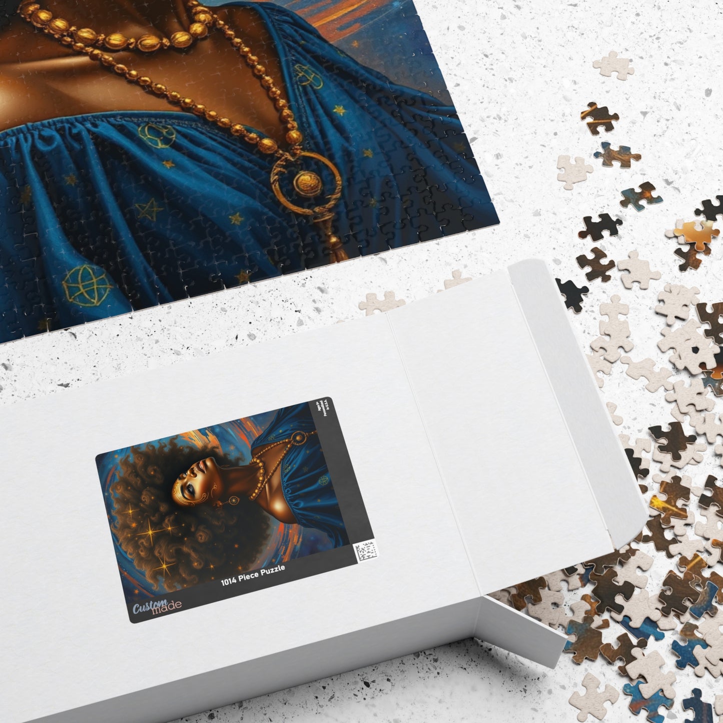 Cosmic Beauty Puzzle - African American Woman, Celestial Afrocentric Artwork, Black Art Mindfulness Game, Gift for Puzzle Lover, Family Fun Puzzle The Puzzle Chest