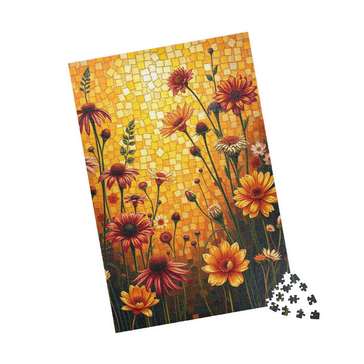 Vibrant Floral Mosaic Puzzle, 110/252/520/1014-piece Jigsaw Game, Nature Lover Gift, Fun Activity for All Ages, Perfect for Family Time Puzzle The Puzzle Chest