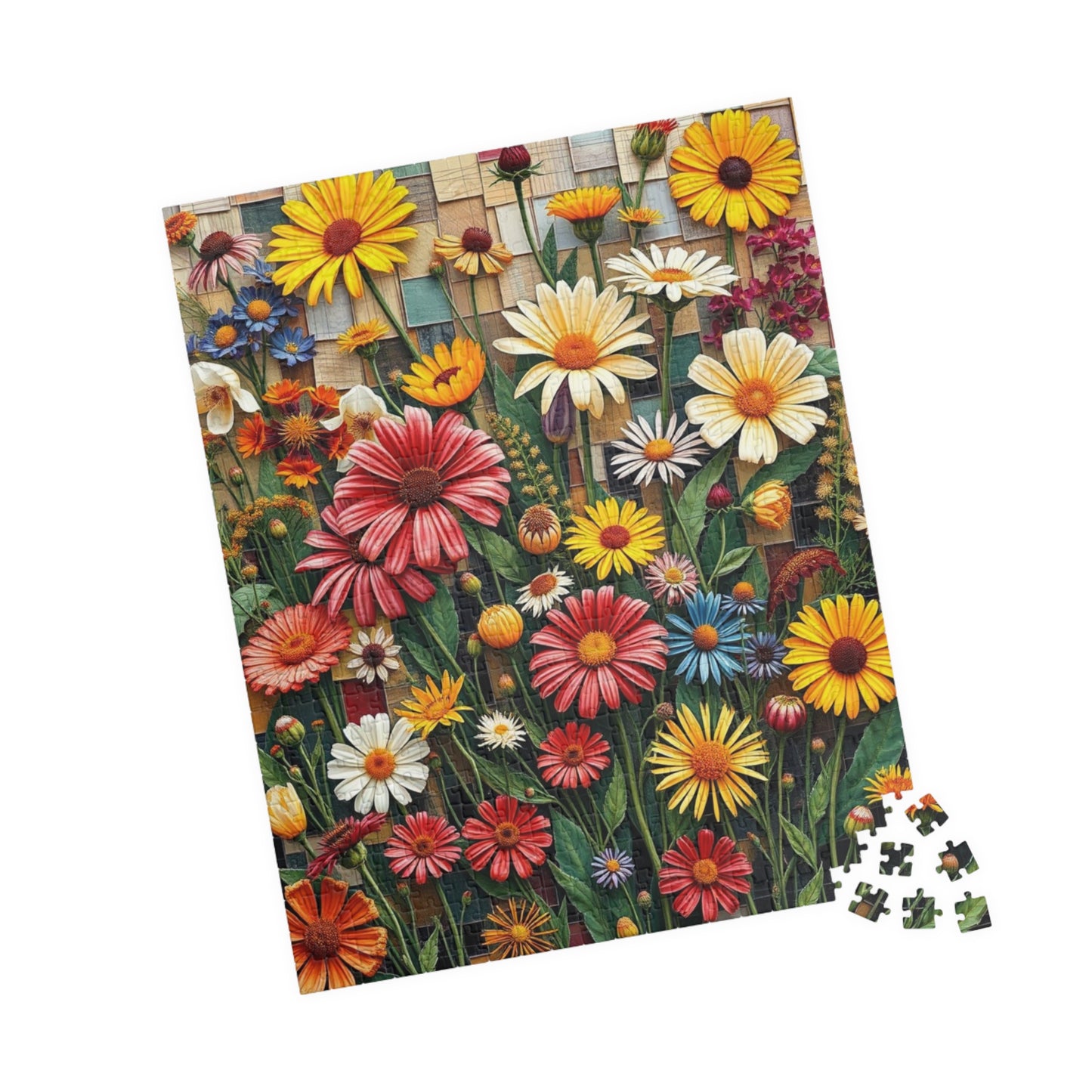 Vibrant Flower Garden Mosaic Puzzle | Perfect Gift for Nature Lovers and Art Enthusiasts, Family Bonding Activity, Birthday, and Relaxation Puzzle The Puzzle Chest