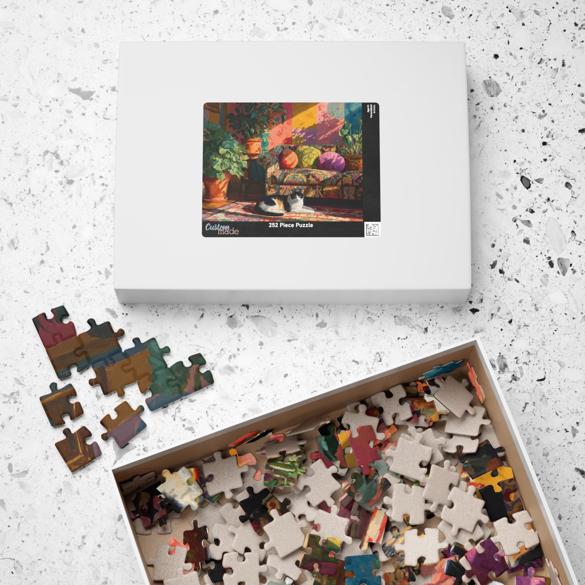 Cat in the Sunny Room – Warm Fauvist Cat Jigsaw Puzzle, Animal Theme Light-Filled Art Puzzle Puzzle The Puzzle Chest