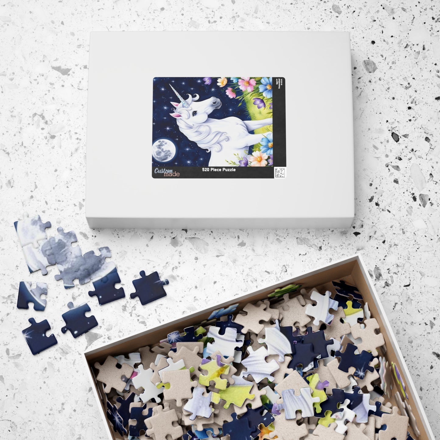 Beautiful Unicorn Puzzle, Mythical Creature Jigsaw, Moonlit Meadow Fantasy Floral Tabletop Game, Family Entertainment, Best Unique Gift Idea Puzzle The Puzzle Chest
