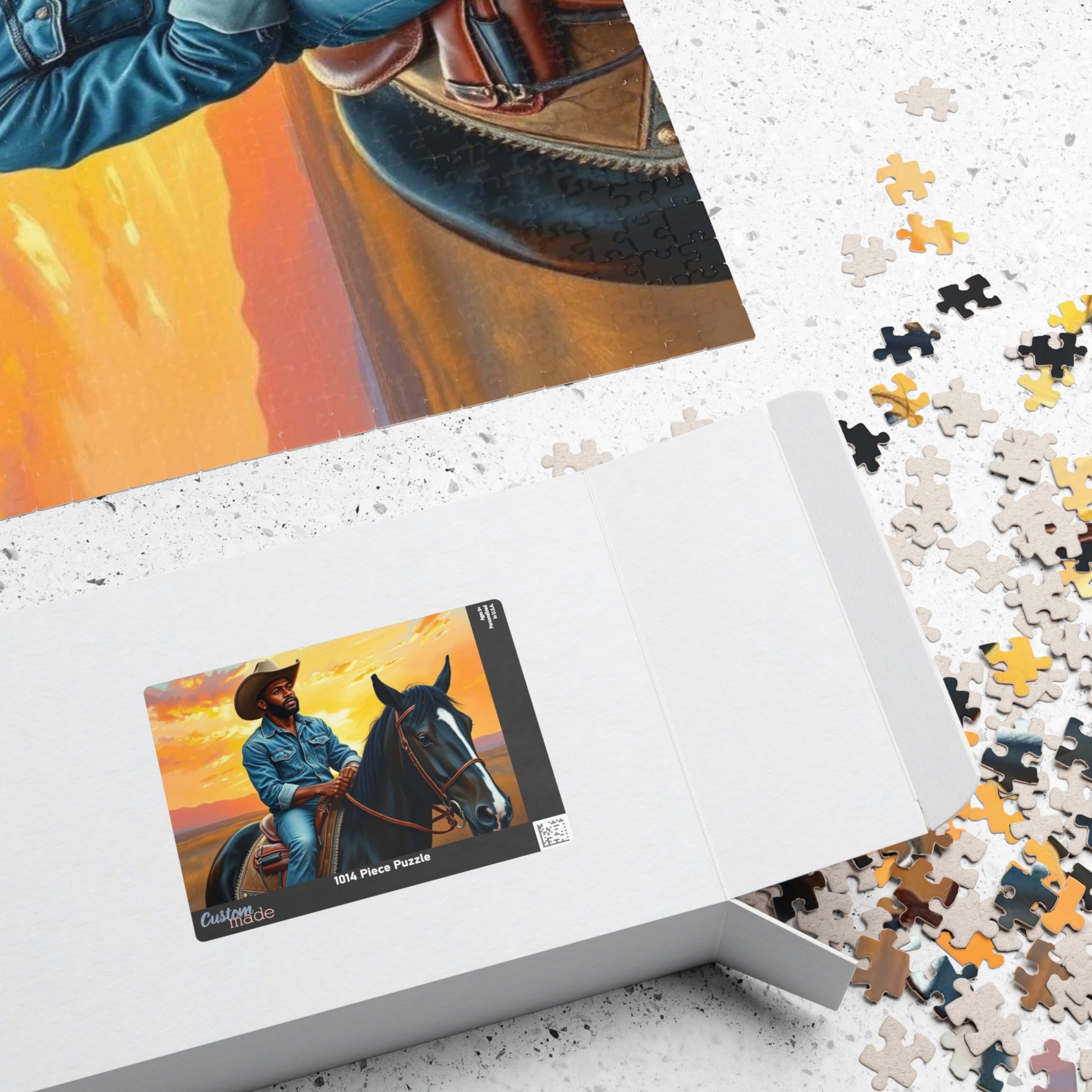Black Cowboy Jigsaw Puzzle, Black Art African American Man Riding a Horse, Ideal for Solo Fun or Family Activity, Gift for Friends Puzzle The Puzzle Chest
