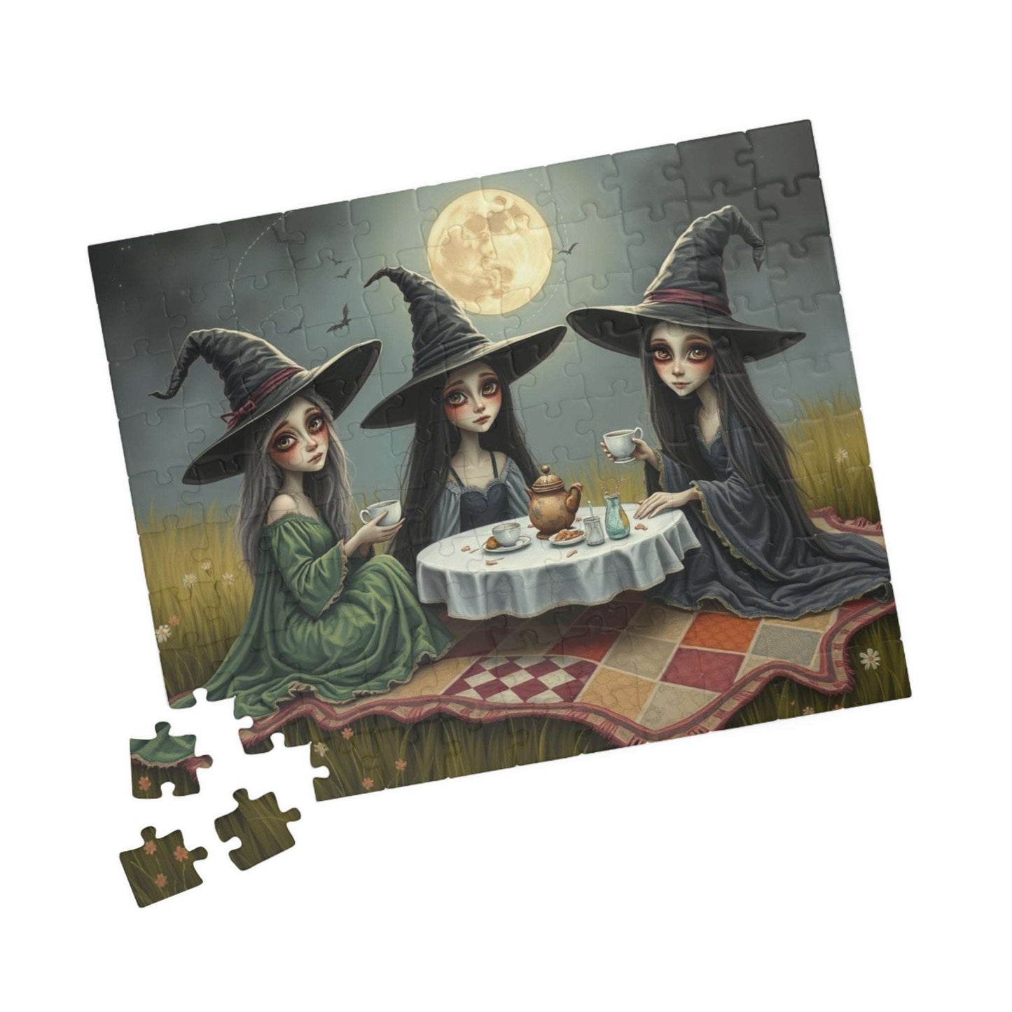 Enchanting Witch Tea Party Puzzle | Perfect for Halloween Fun, Cozy Nights, Family Game Night, Gift for Puzzle Lovers Puzzle The Puzzle Chest