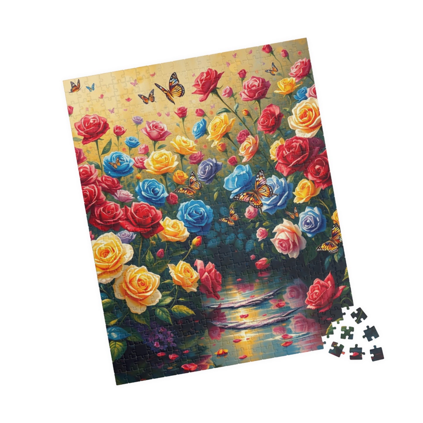 Rose Butterfly Garden Puzzle, Nature-Themed Jigsaw Game, Flower Art Decor, Family Game Night, Birthday Gift for Friends Puzzle The Puzzle Chest