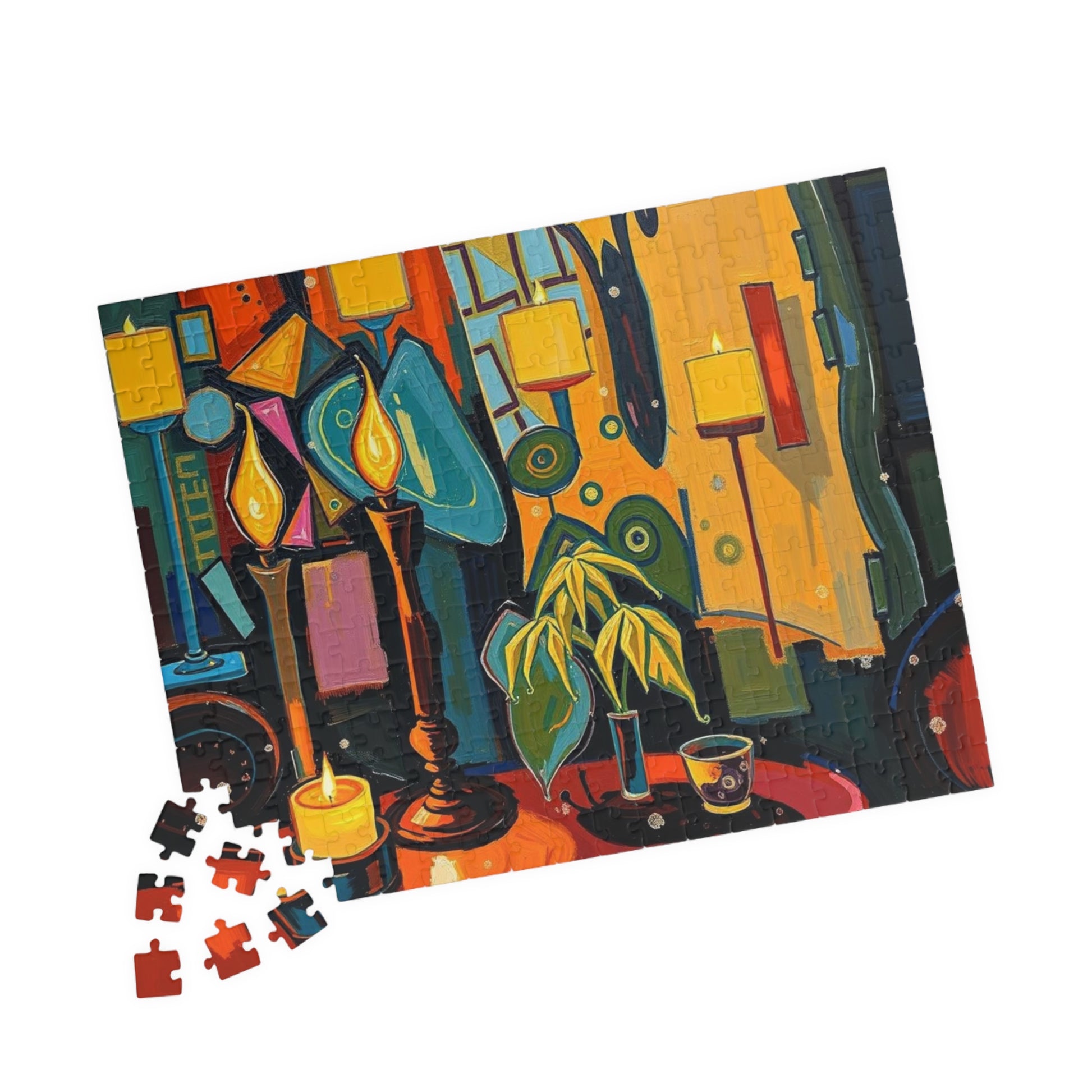 Colorful Candlelit Puzzle - Abstract Jigsaw Game for Adults Puzzle The Puzzle Chest