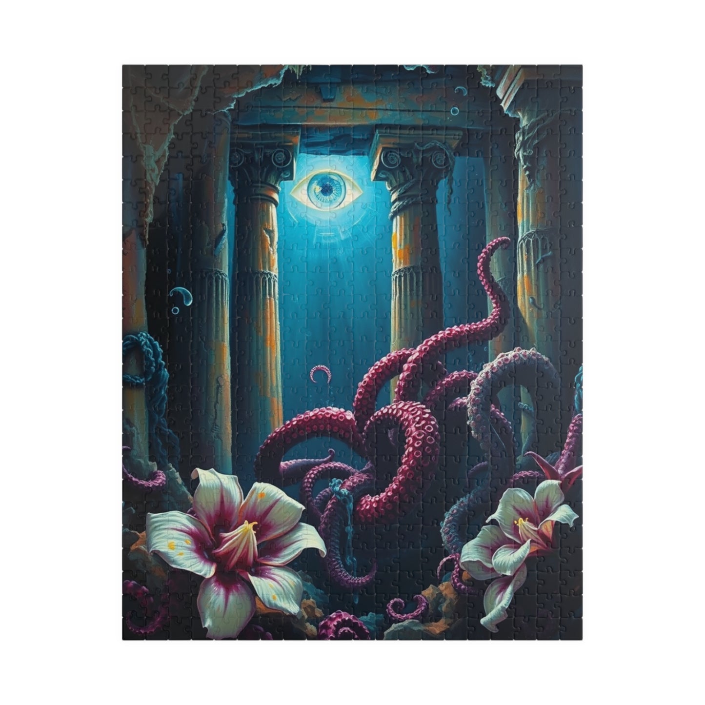 Mystical Underwater Octopus Puzzle Art, Perfect Gift for Ocean Lovers, Nautical Home Decor, Relaxation Activity, Unique Challenge 520 pcs (Vertical) Puzzle The Puzzle Chest