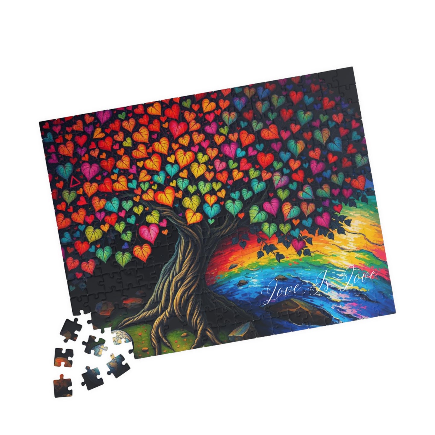 Tree of Pride Jigsaw Puzzle, Rainbow Heart Tree Puzzle, LGBTQ+ Art, Colorful Family Game, Pride Month Gift for Adult Indoor Entertainment Puzzle The Puzzle Chest