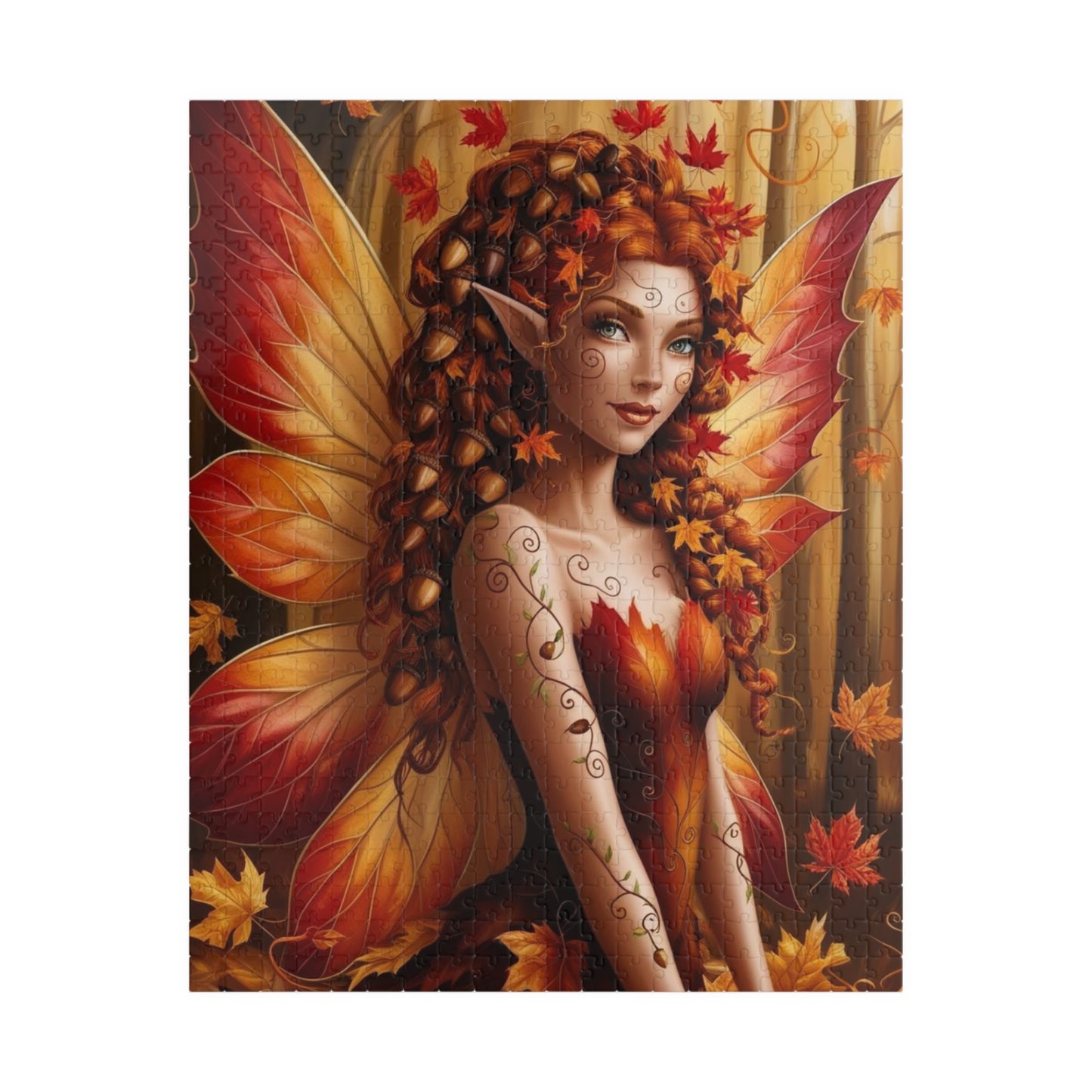 Autumn Fairy Puzzle - Enchanting Fall Artwork, 110, 252, 520, 1014-piece, Gift for Puzzle Lovers, Cozy Nights, Relaxing Activities, Family 520 pcs (Vertical) Puzzle The Puzzle Chest
