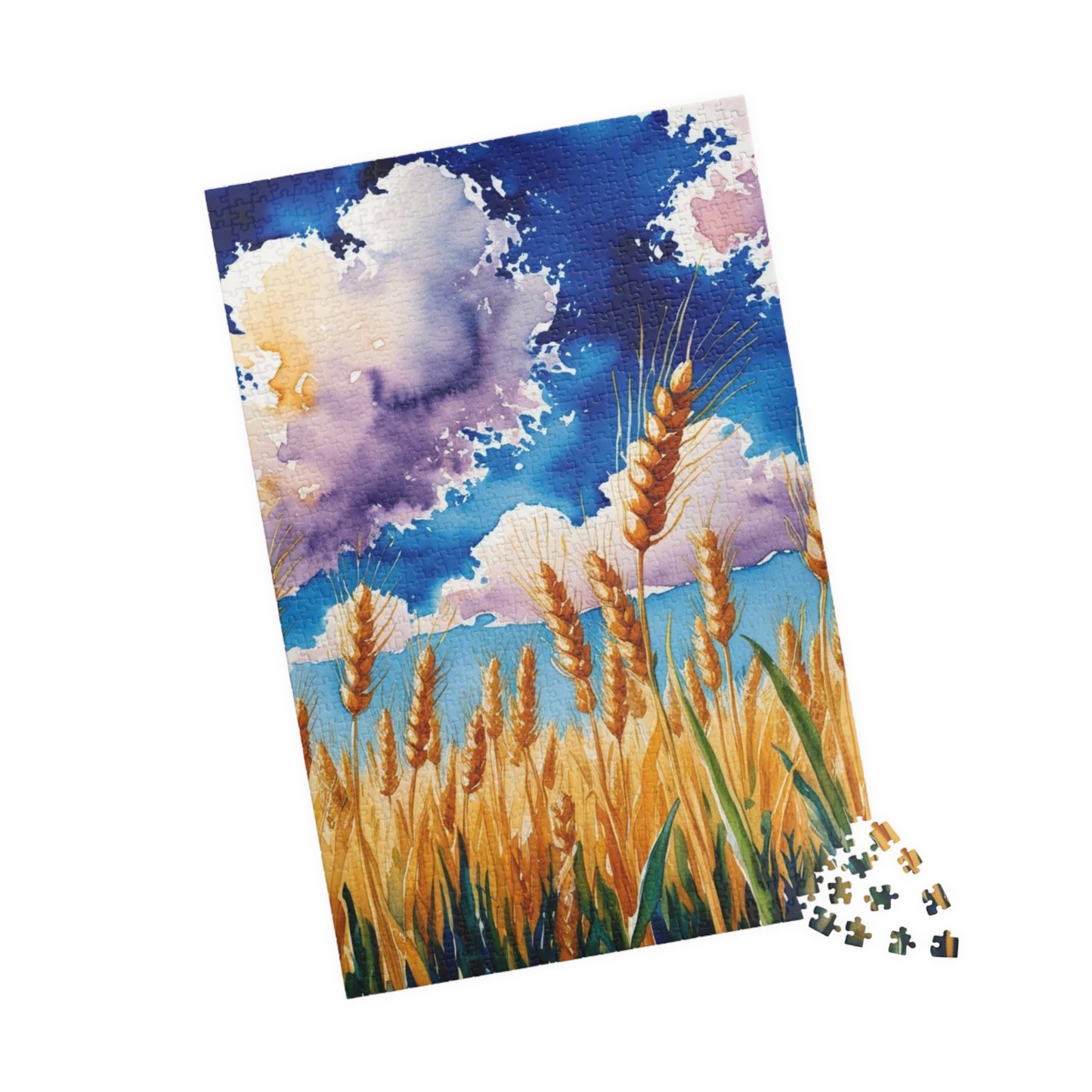 Wheat Field Jigsaw Puzzle with Golden Stalks and Blue Sky Puzzle The Puzzle Chest
