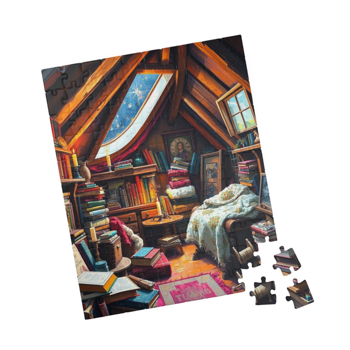 Cozy Winter Attic Jigsaw Puzzle - 110, 252, 520, 1014-piece Dreamy Room, Ideal Gift for Puzzle Lover, Quiet Home Activity, Fun Family Night
