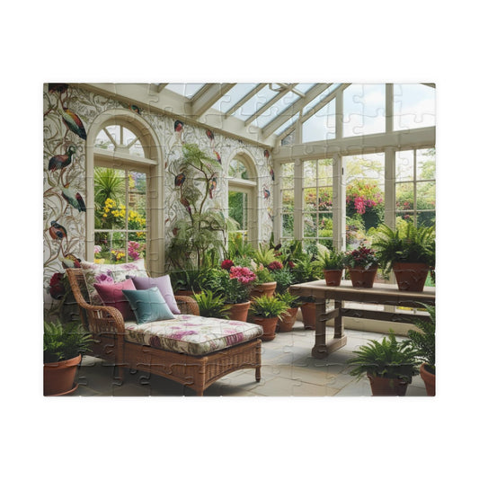 Vintage Sunroom Serenity Puzzle, Relaxing Adult Jigsaw Game for Family Bonding Activity or Solo Fun, Nature Scene, Puzzle Enthusiast Gift 110 pcs (Horizontal) Puzzle The Puzzle Chest
