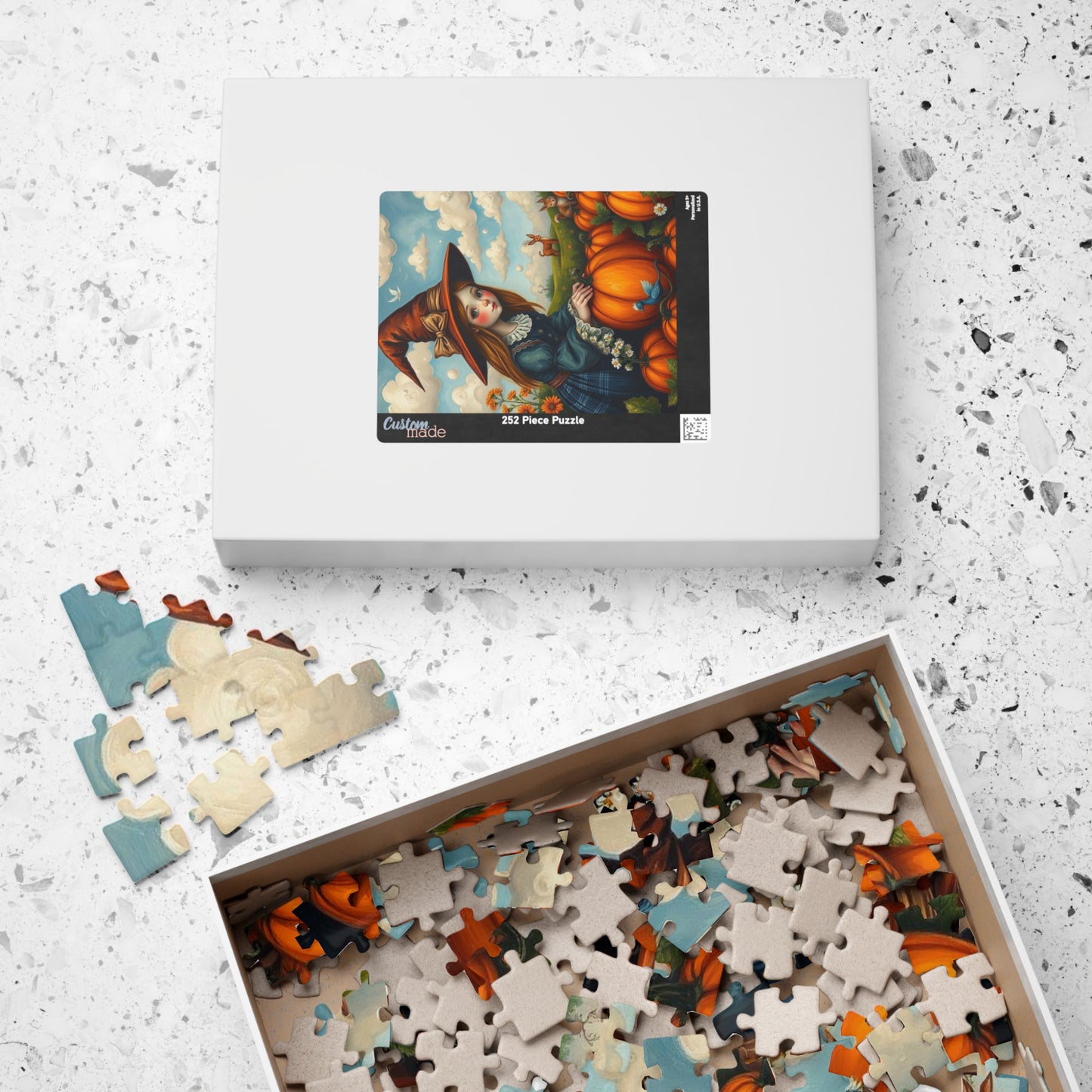 Pumpkin Patch Witch Jigsaw Puzzle - Whimsical Witch Puzzle for All Seasons, Fall Decor, Family Game Night, Halloween Fun, Cozy Home Activity