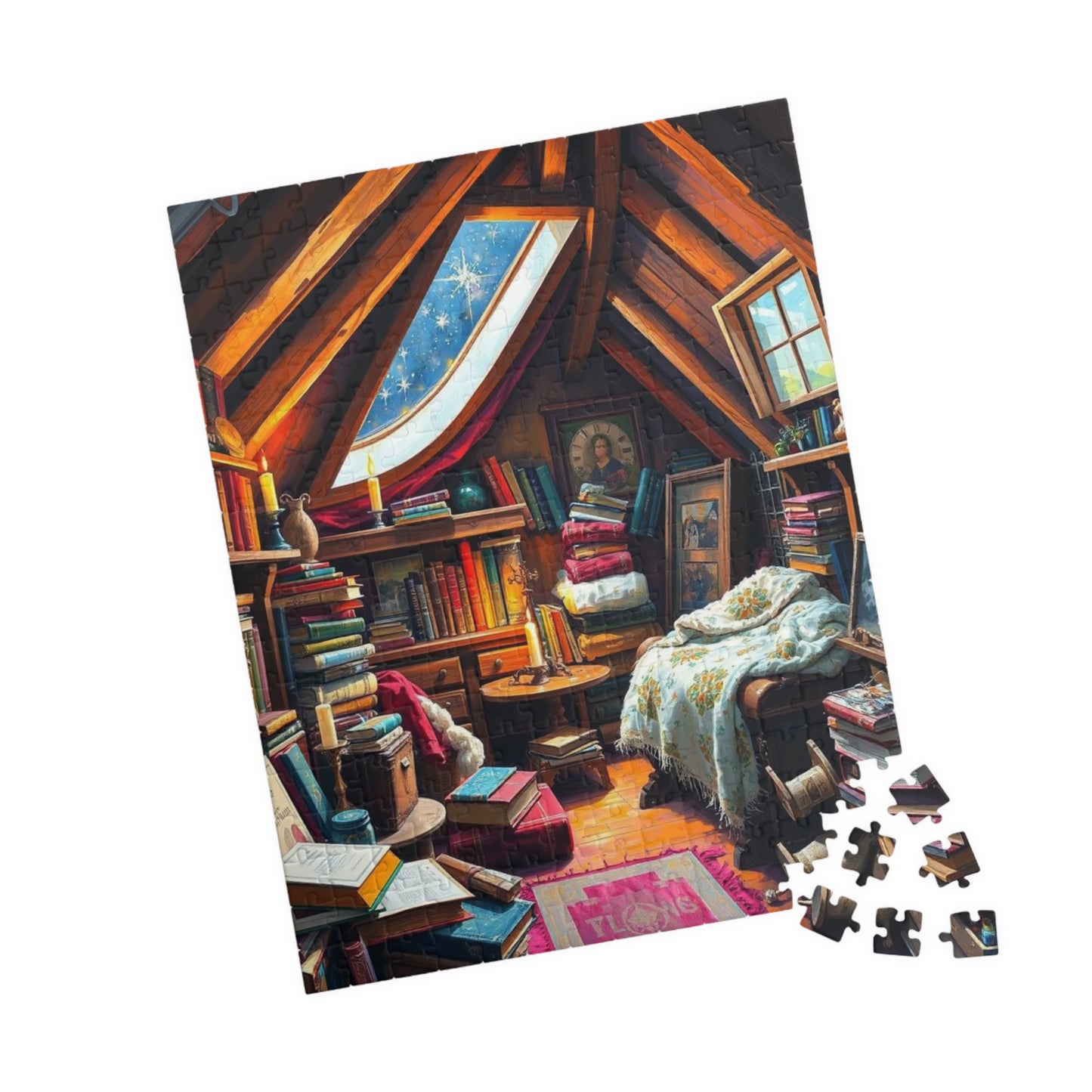 Cozy Winter Attic Jigsaw Puzzle - 110, 252, 520, 1014-piece Dreamy Room, Ideal Gift for Puzzle Lover, Quiet Home Activity, Fun Family Night