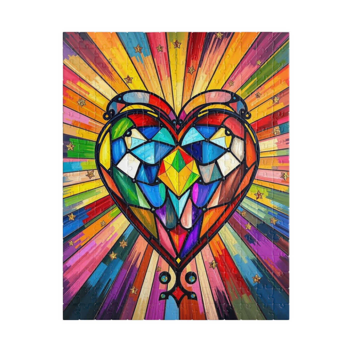 Prism of Love Jigsaw Puzzle, Stained Glass Style Art, Rainbow Colors LGBTQ+ Gift for Puzzle Lovers, Fun Family Activity, Mindful Hobby