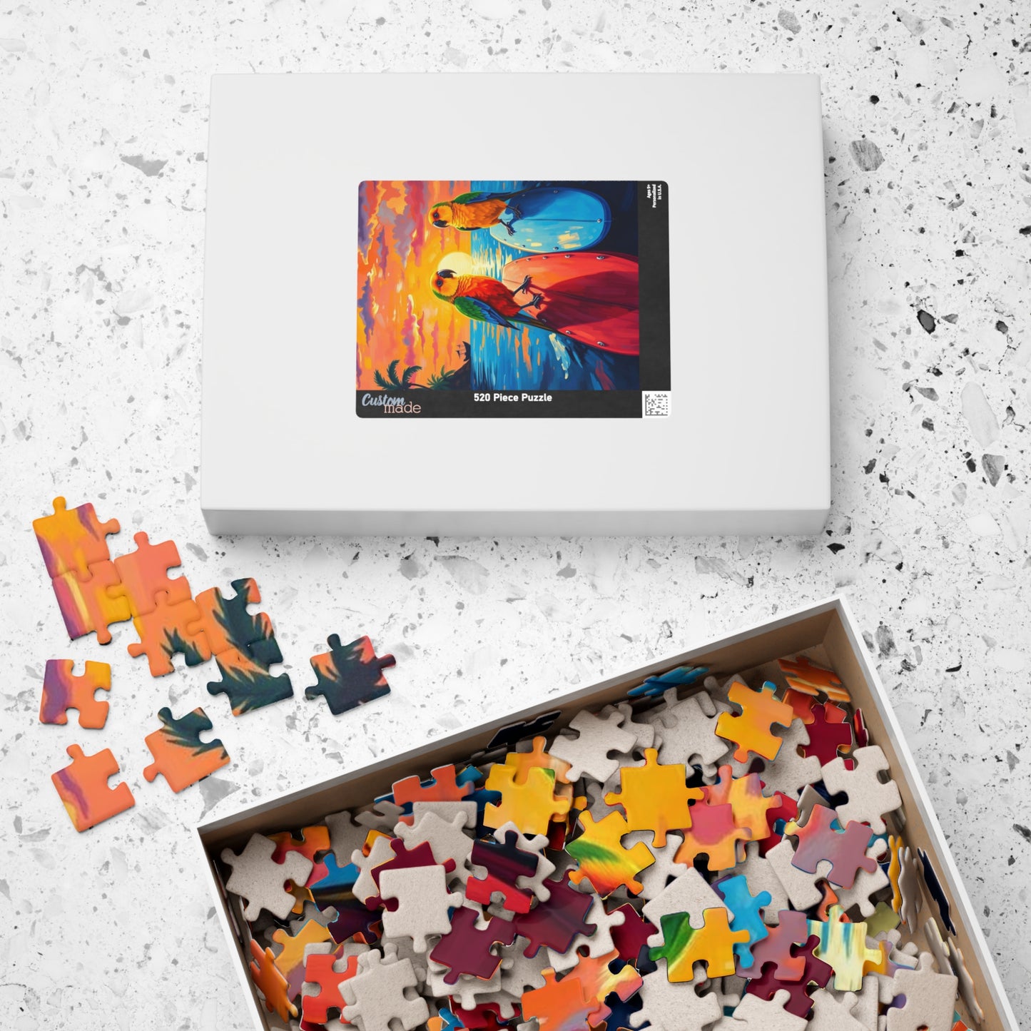 Surfside Flock Jigsaw Puzzle - Tropical Birds on the Waves, Parrots Puzzle, Gift for Animal Puzzle Lover, Family Game Night, Beach Decor Puzzle The Puzzle Chest