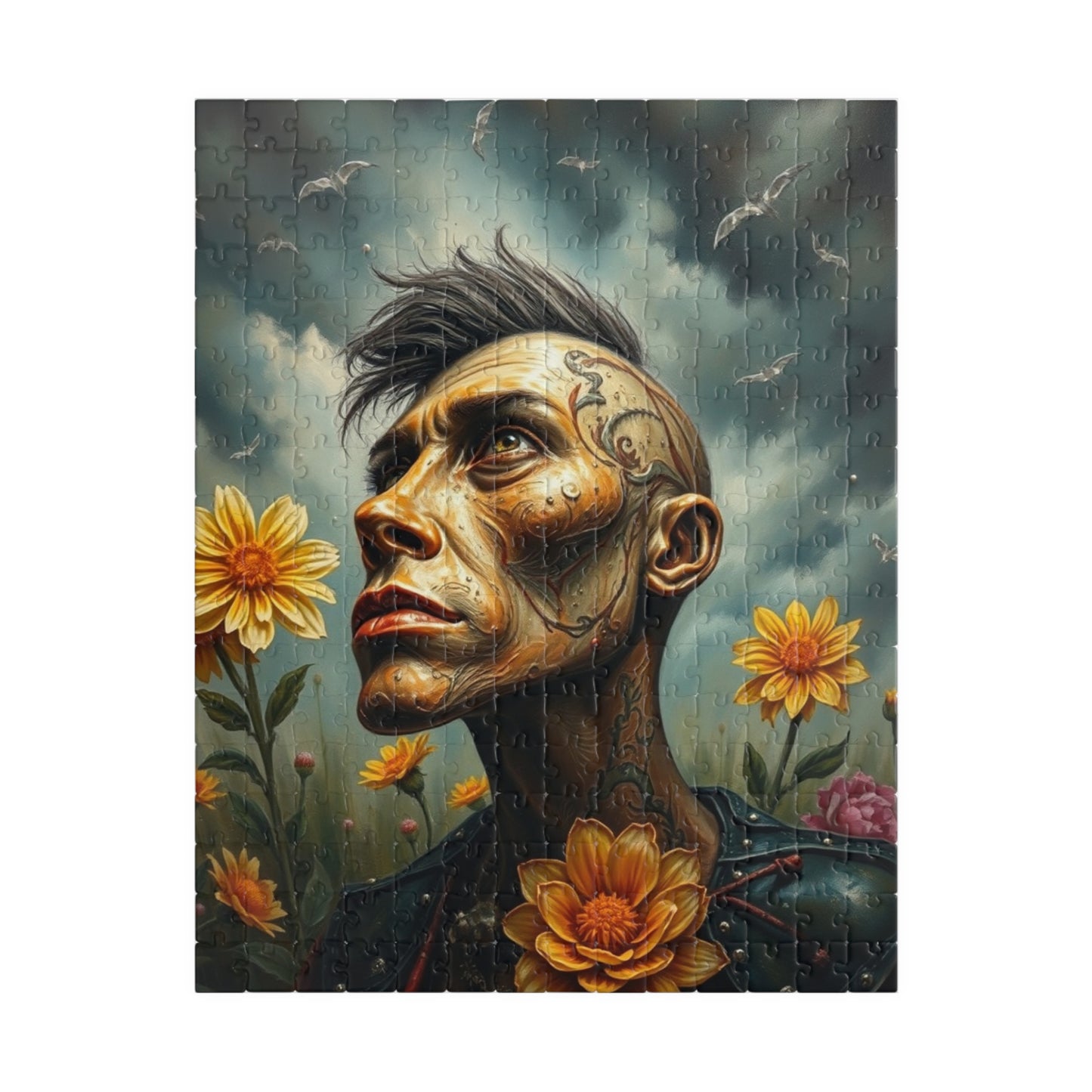 Steampunk Artistic Puzzle - Tattooed Man Design, 110-1014 pieces, Unique Gift, Home Decor, Mindful Activity, Creative Challenge 252 pcs (Vertical) Puzzle The Puzzle Chest