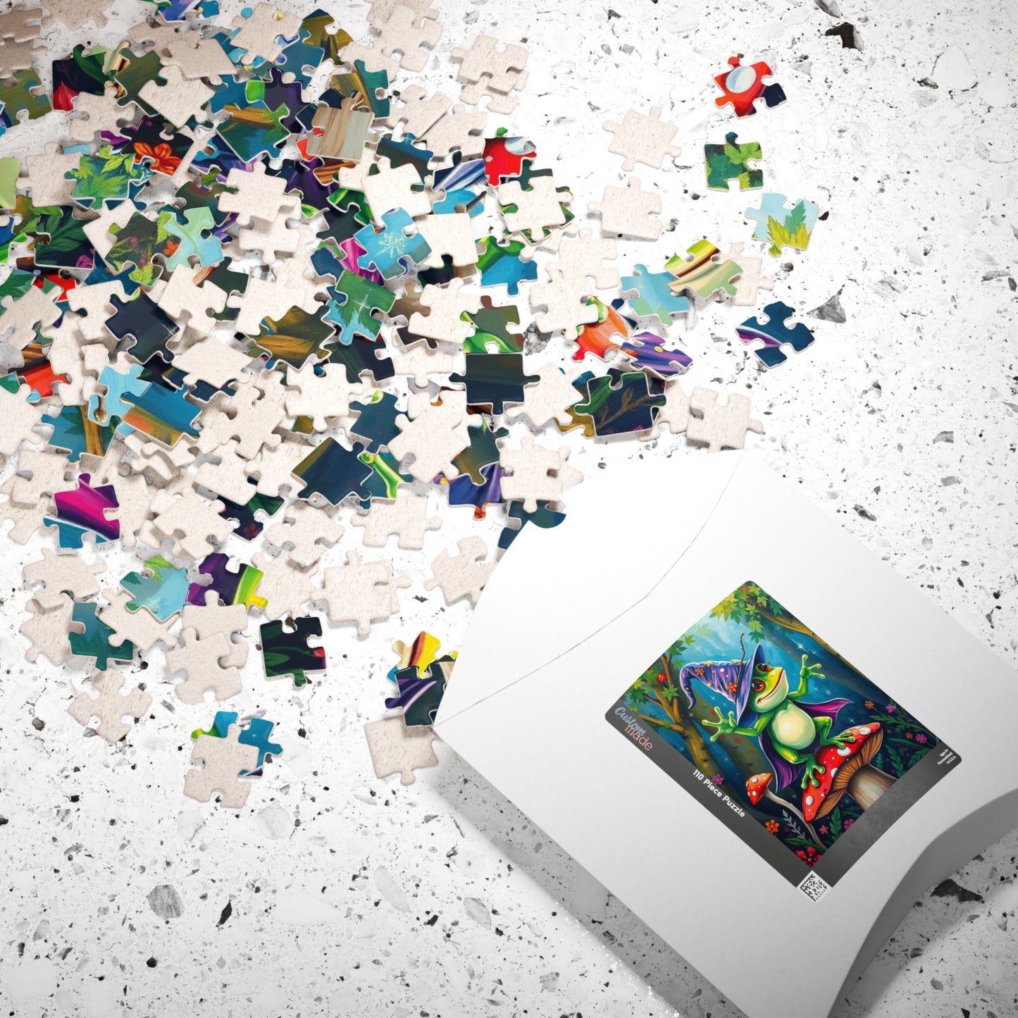 Whimsical Frog Puzzle, Colorful Nature Scene Jigsaw Gift for Adults, Fun Family Game Night, Home Entertainment Mindfulness Activity Puzzle The Puzzle Chest