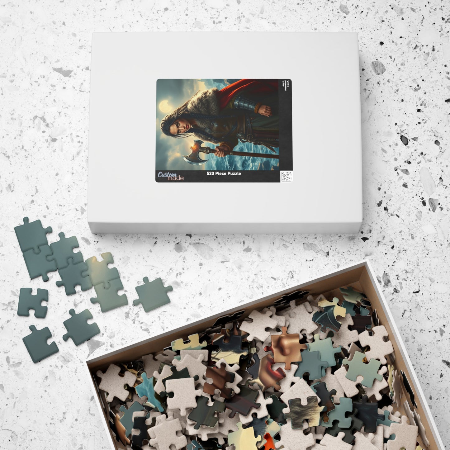 Viking Jigsaw Puzzle 110-1014 Piece, Medieval Era Woman Warrior on Stormy Sea, Norse Mythology, Gift for Puzzle Enthusiast, Mindful Activity Puzzle The Puzzle Chest