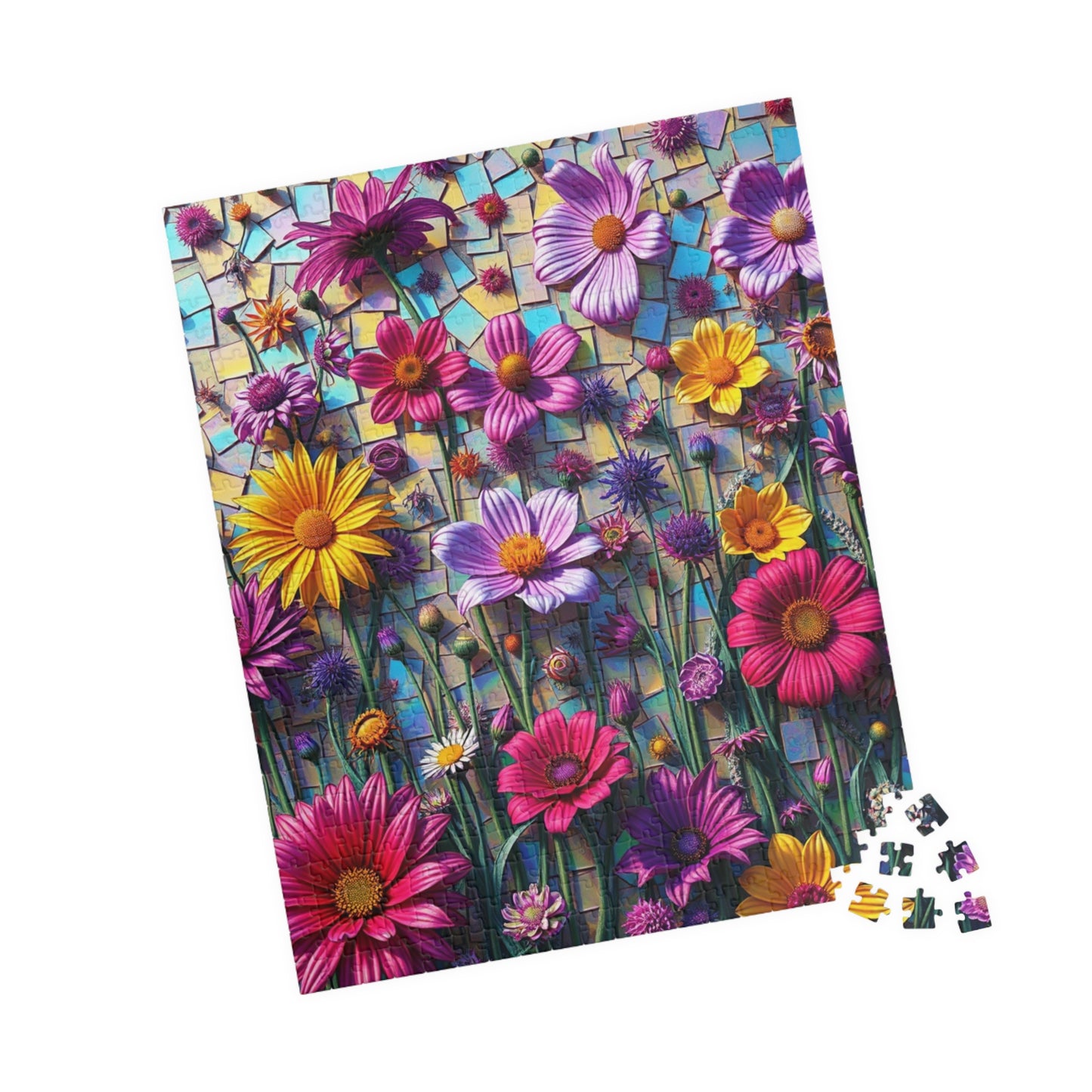 Floral Mosaic Puzzle, 110-1014 Pieces, Flower Jigsaw Game, Relaxing Family Activity, Gift for Puzzle Lovers and Art Enthusiasts, Frameable Puzzle The Puzzle Chest