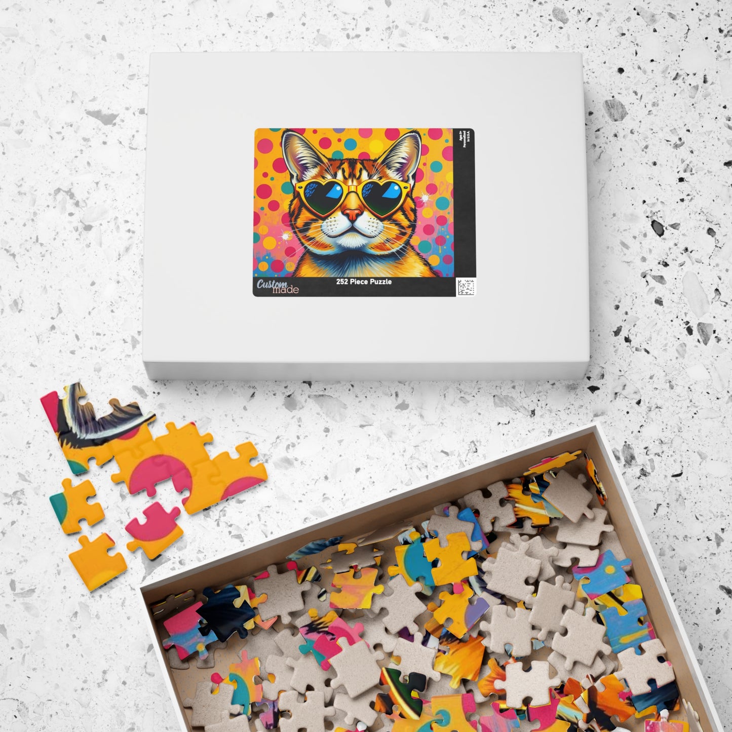Pop Art Cat Puzzle - Fun Colorful Animal Art Jigsaw for Puzzle Lover, Family Game Night, Gift for Cat Owner, Creative Home Entertainment Puzzle The Puzzle Chest