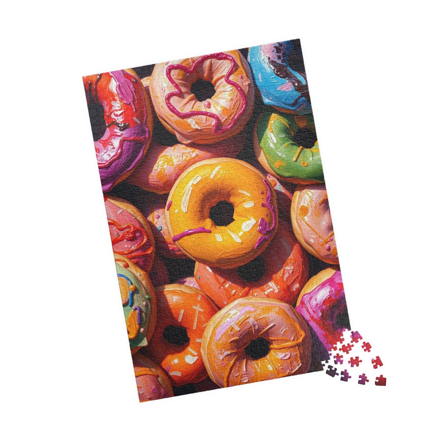 Chaotic Donuts Puzzle, Vibrant Sweets-Themed Jigsaw, Bright and Colorful Food Collage, Family Activity, Quiet Pastime, Foodie Puzzle Lover Puzzle The Puzzle Chest