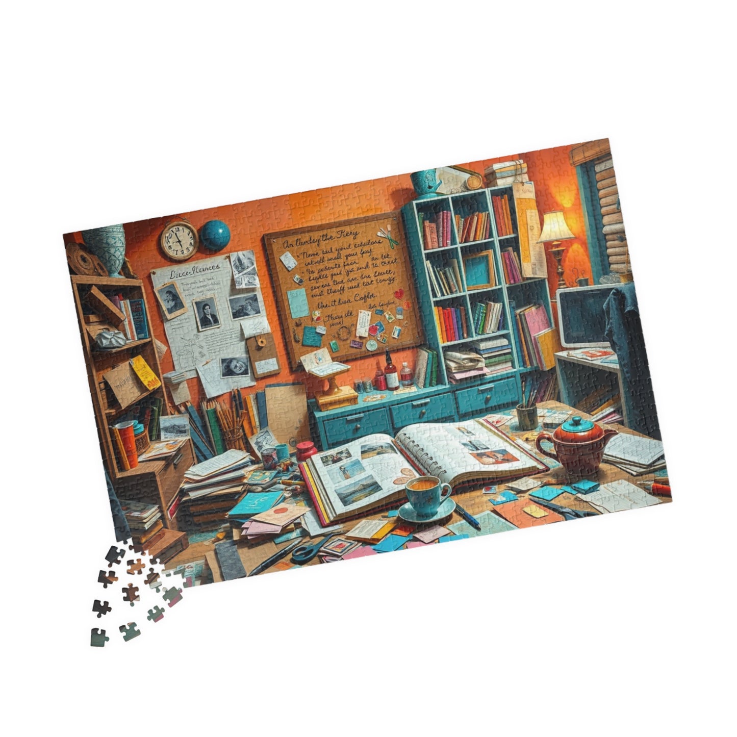 Vibrant Scrapbooking Studio Jigsaw Puzzle, Paper Crafting Table with Tools, DIY Art Scene, Hobby Gift, Puzzle Lover Art Enthusiast, Mindful Puzzle The Puzzle Chest