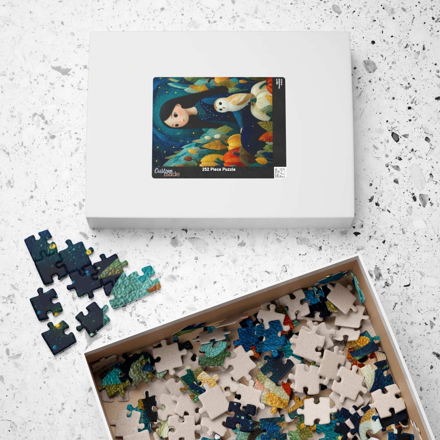 Starry Autumn Night Jigsaw Puzzle – Owl and Pumpkins Fall Puzzle for Adults, Twilight Autumn Scene Puzzle The Puzzle Chest