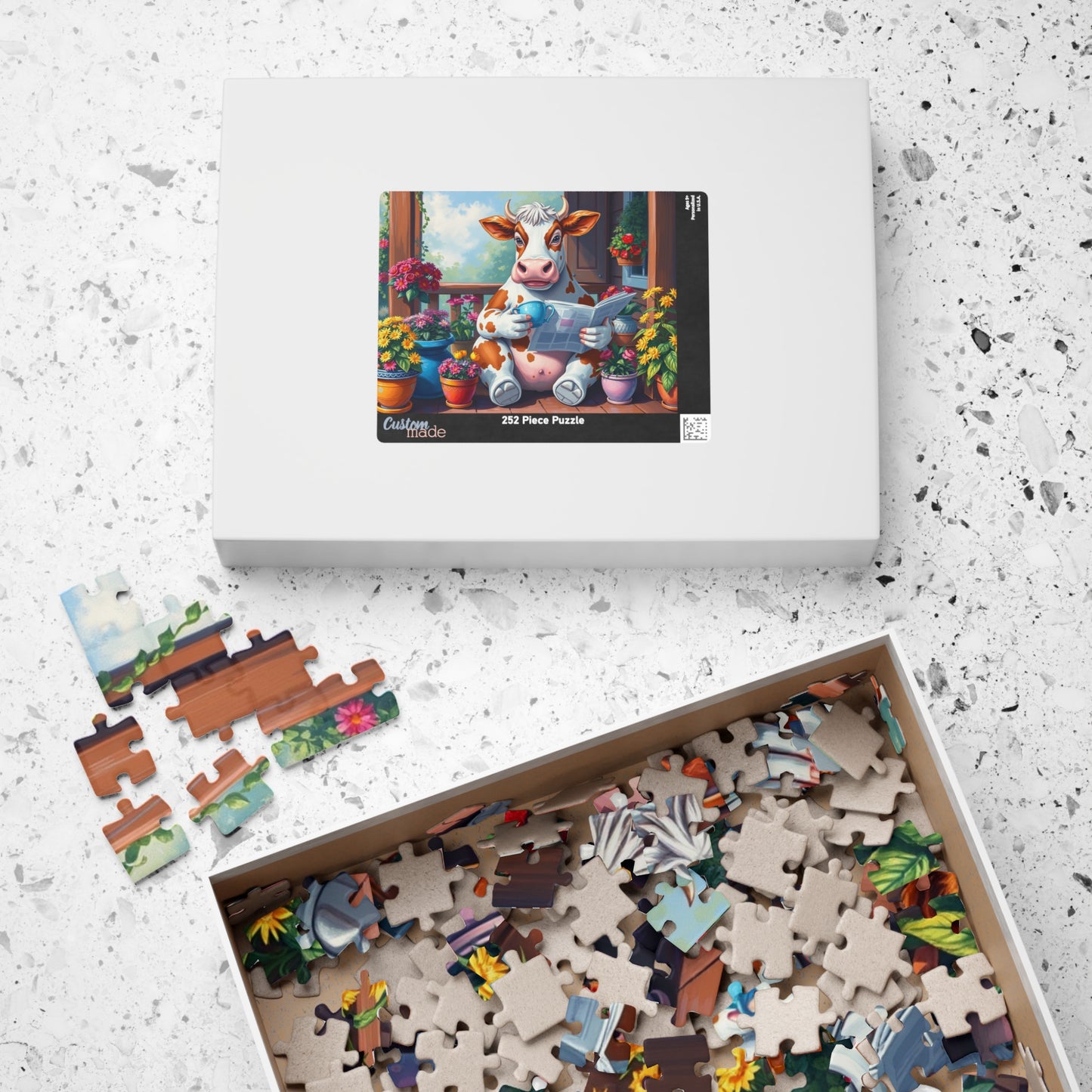 Whimsical Cow Jigsaw Puzzle, Fun Home Solo Entertainment, Gift for Farm Lovers Animal Enthusiasts, Family Game Night, Mindfulness Activity Puzzle The Puzzle Chest