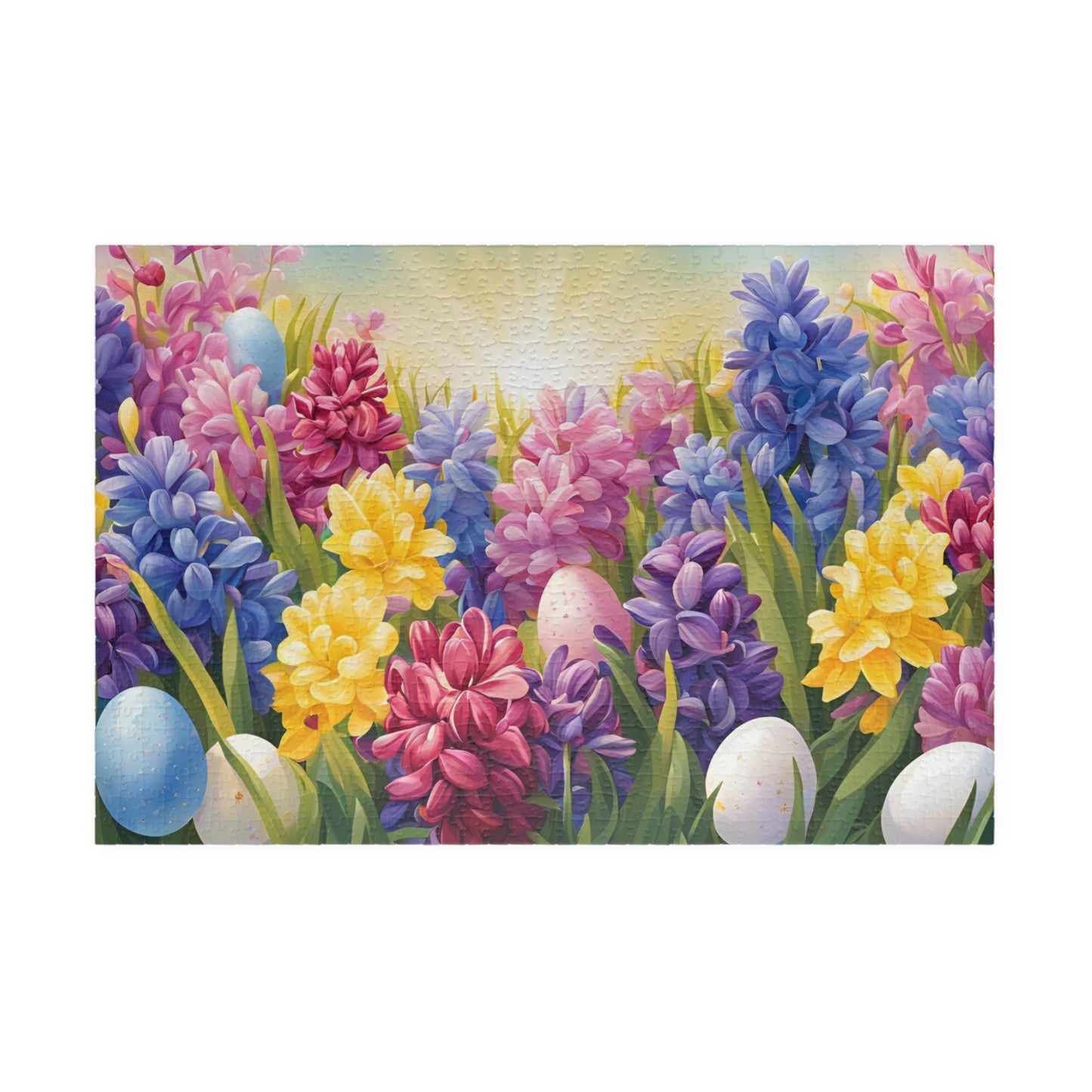 Spring Hyacinths Easter Egg Jigsaw Puzzle, Floral Game for Adult Brain Teaser, Fun Family Activity, Flower Lover Gift for Friends 1014 pcs (Horizontal) Puzzle The Puzzle Chest