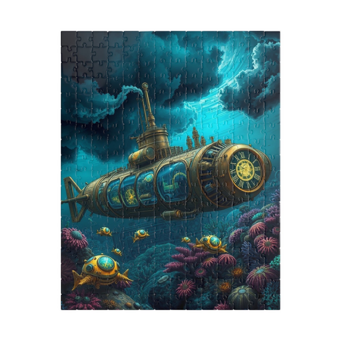 Underwater Submarine Puzzle | Steampunk Adventure | Perfect Gift for Ocean Lovers, Family Game Night, Unique Wall Art, Educational Fun 252 pcs (Vertical) Puzzle The Puzzle Chest