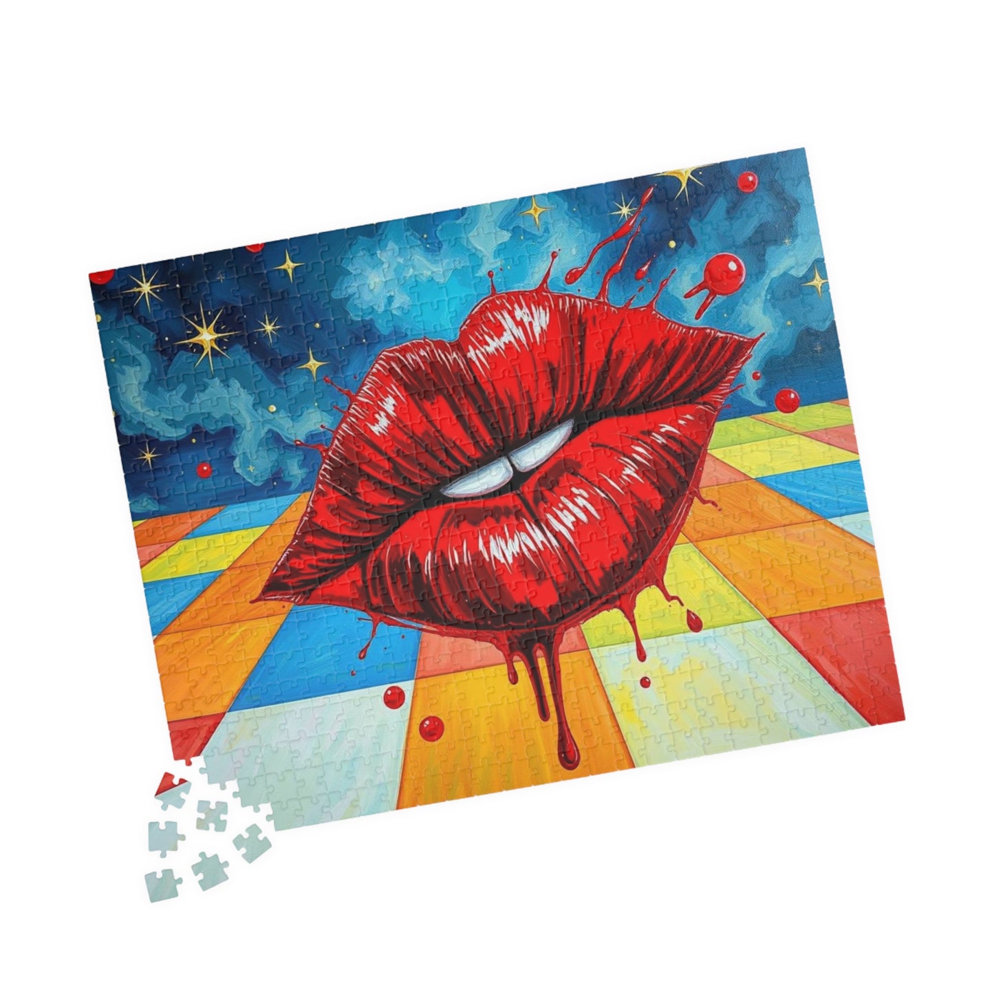 Pop Art Kiss Jigsaw Puzzle, Retro Artwork Puzzle for Adult Home Entertainment, Fun Family Game Night, Staycation Activity, Brain Teaser Puzzle The Puzzle Chest