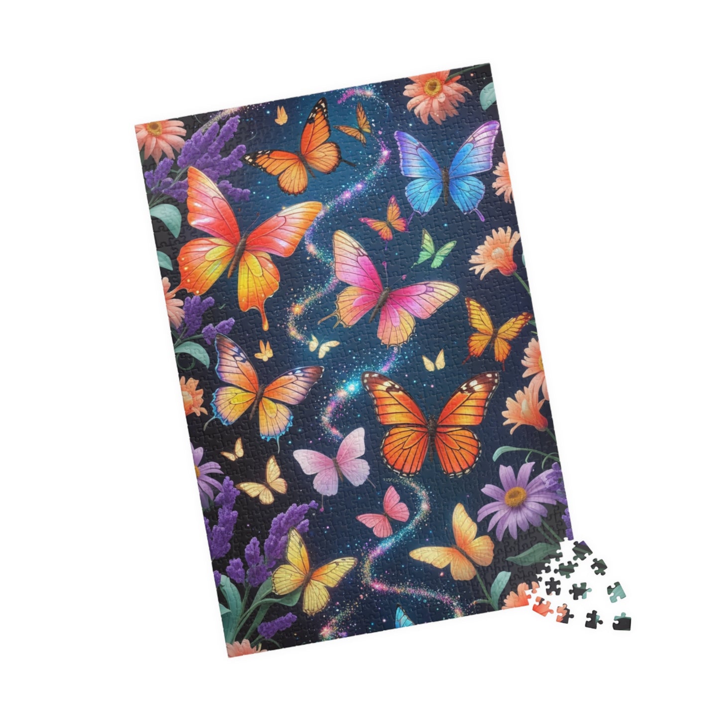 Floral Butterfly Collage Puzzle Whimsical, Colorful Butterflies Wildflowers Jigsaw Game, Family Bonding Activity, Nature Lover Gift Puzzle The Puzzle Chest
