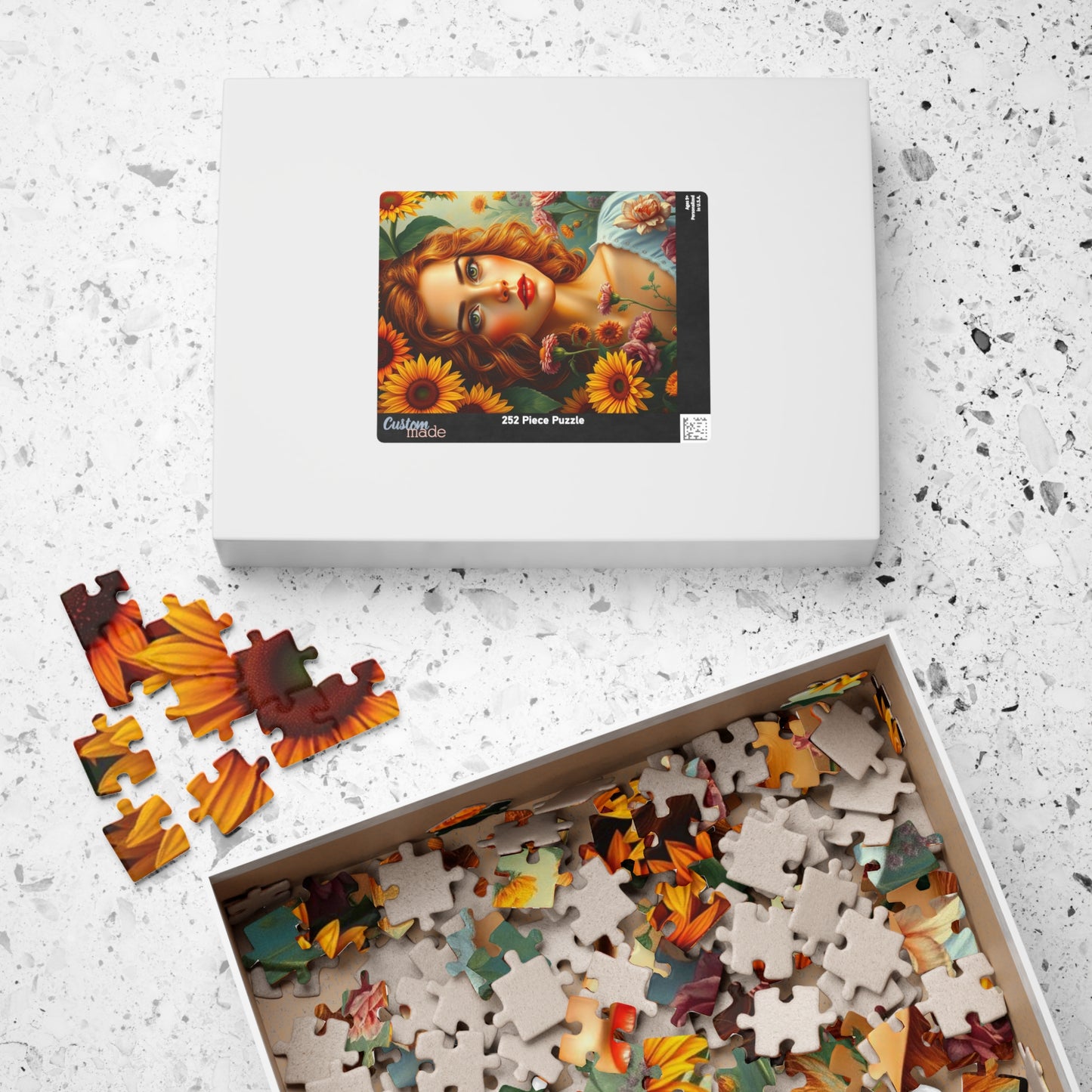 Sunflower Muse Jigsaw Puzzle for Adults, Woman Floral Portrait, Creative Hobby Puzzle Gift for Friends and Family, Fun Challenge Puzzle The Puzzle Chest