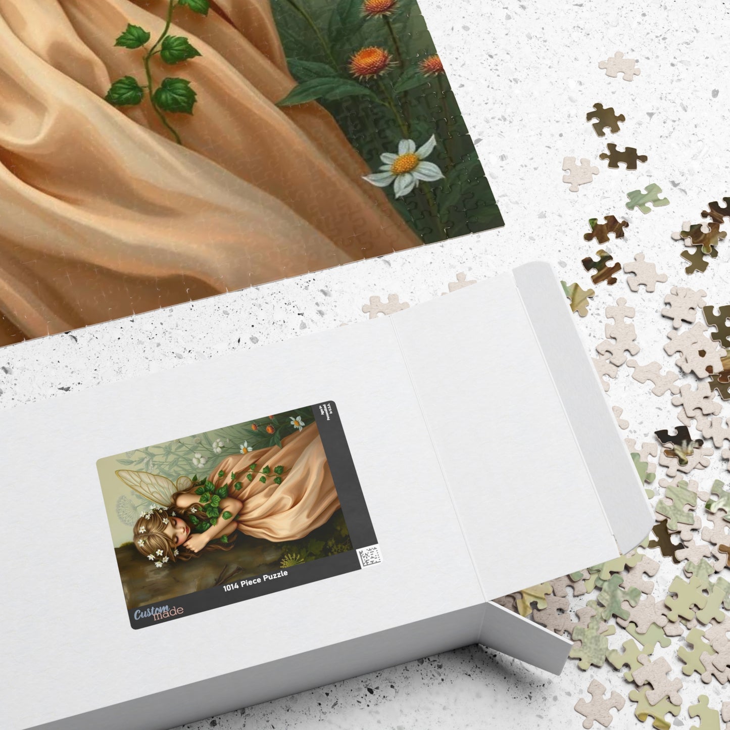 Thoughtful Woodland Fairy Puzzle - Peach Gown, Mossy Tree, Forest Scene, 110-1014 Piece Jigsaw, Gift for Nature Lover, Family Fun Activity Puzzle The Puzzle Chest