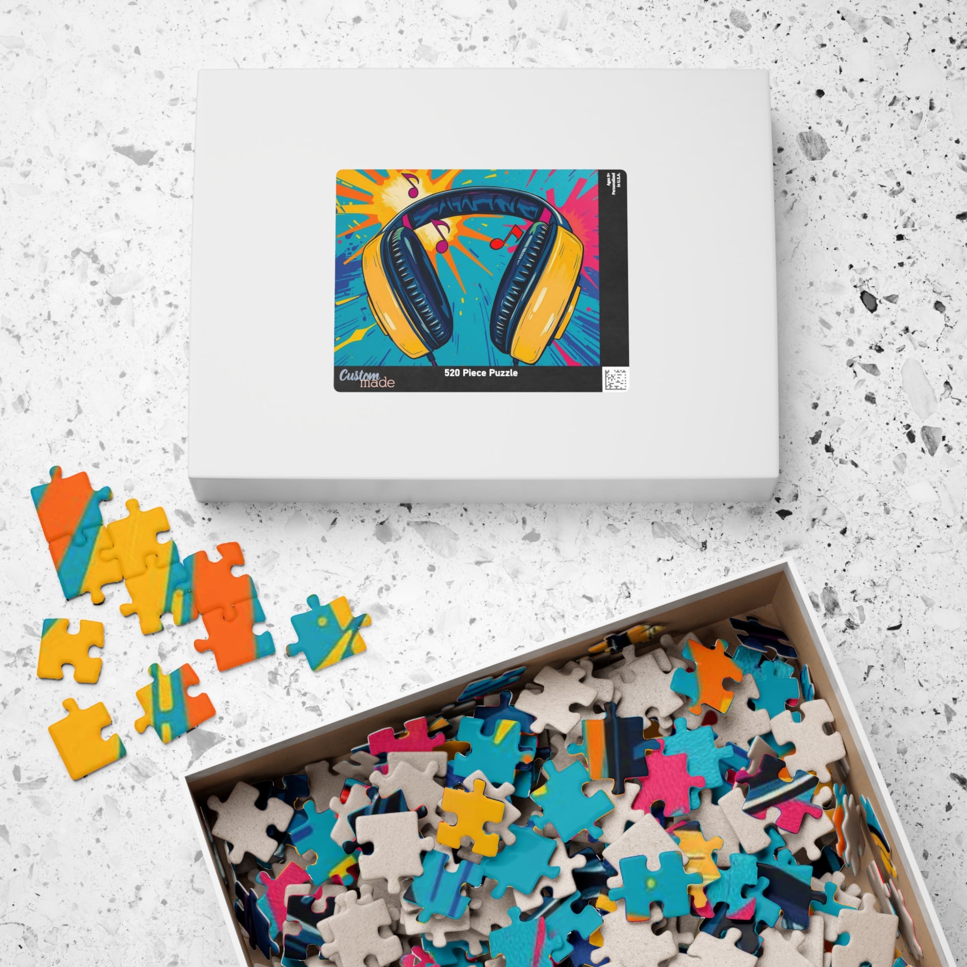 Colorful Music Headphones Puzzle - Pop Art Jigsaw Puzzle for Adult Home Entertainment, Fun Gift for Music Lovers, Birthday Gift for Friends Puzzle The Puzzle Chest
