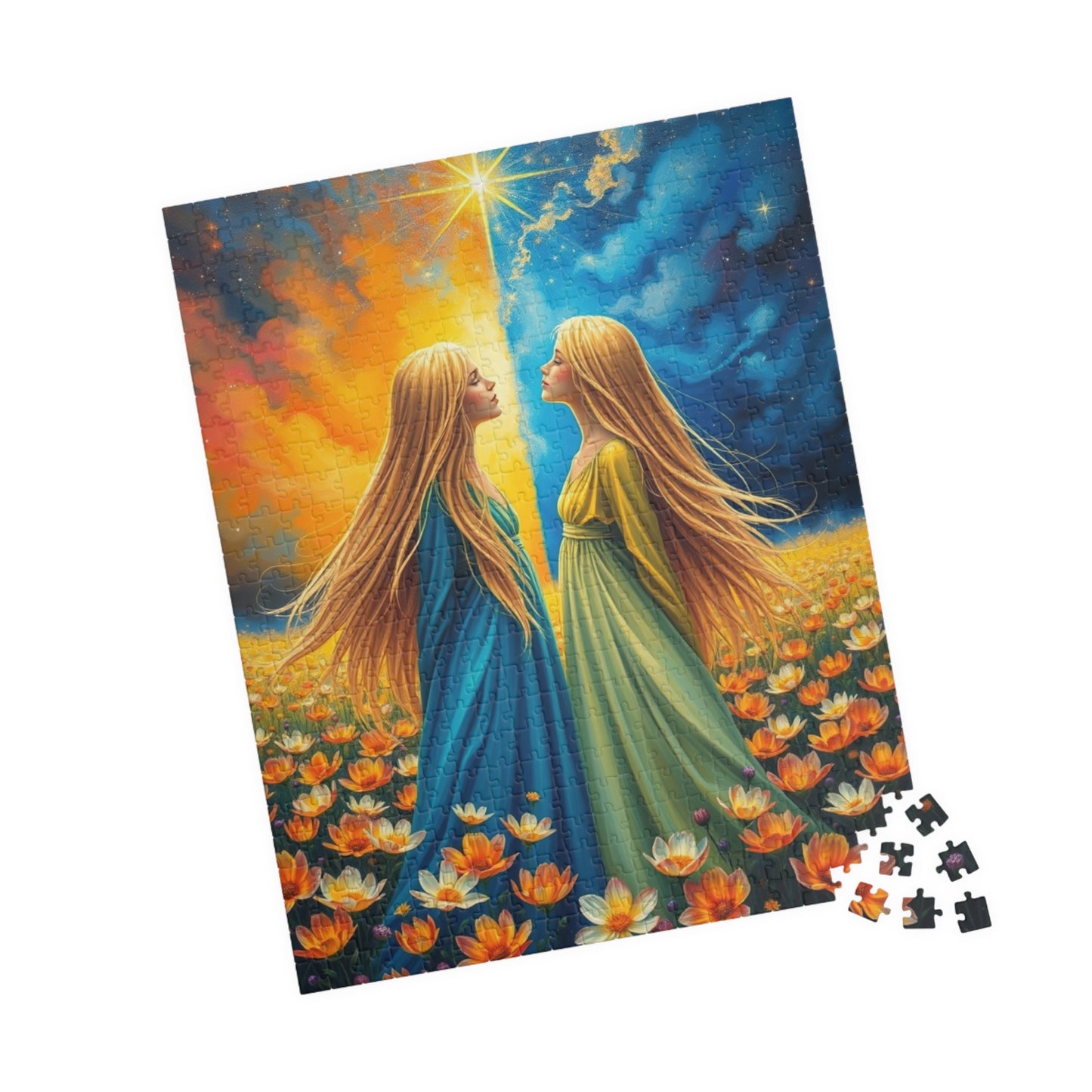 The Twins Enchanting Art Puzzle, Gemini Zodiac Sign Jigsaw Game, Ideal Family Fun Gift for Astrology Lover, Mindful Activity Brain Teaser Puzzle The Puzzle Chest