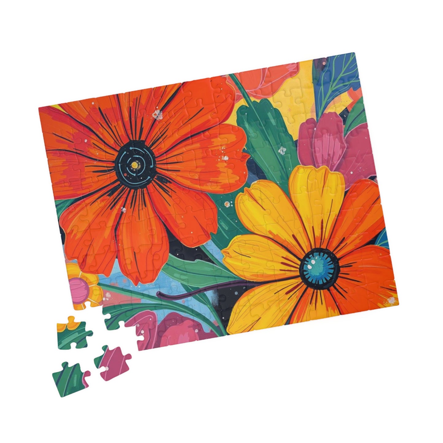 Vibrant Floral Jigsaw Puzzle, Perfect Gift for Nature Lovers, Family Fun Game Nighht, Adult Indoor Entertainment, Brain Teaser Puzzle The Puzzle Chest