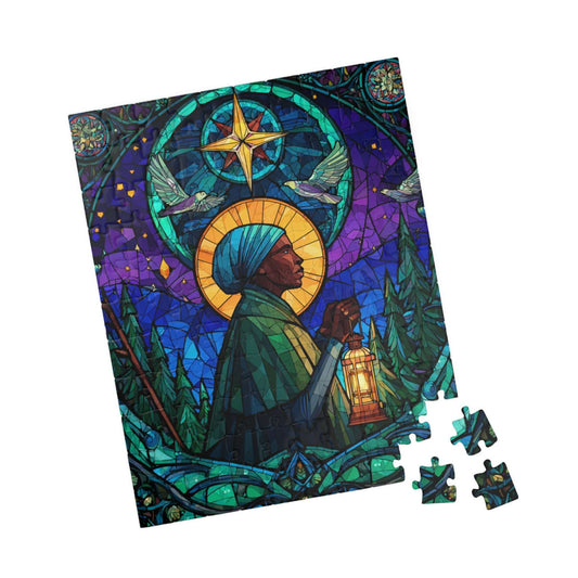 Sojourner Truth Jigsaw Puzzle - Stained Glass Style, Historical Figure Black History Gift, Afrocentric Educational Game 110 pcs (Vertical) Puzzle The Puzzle Chest
