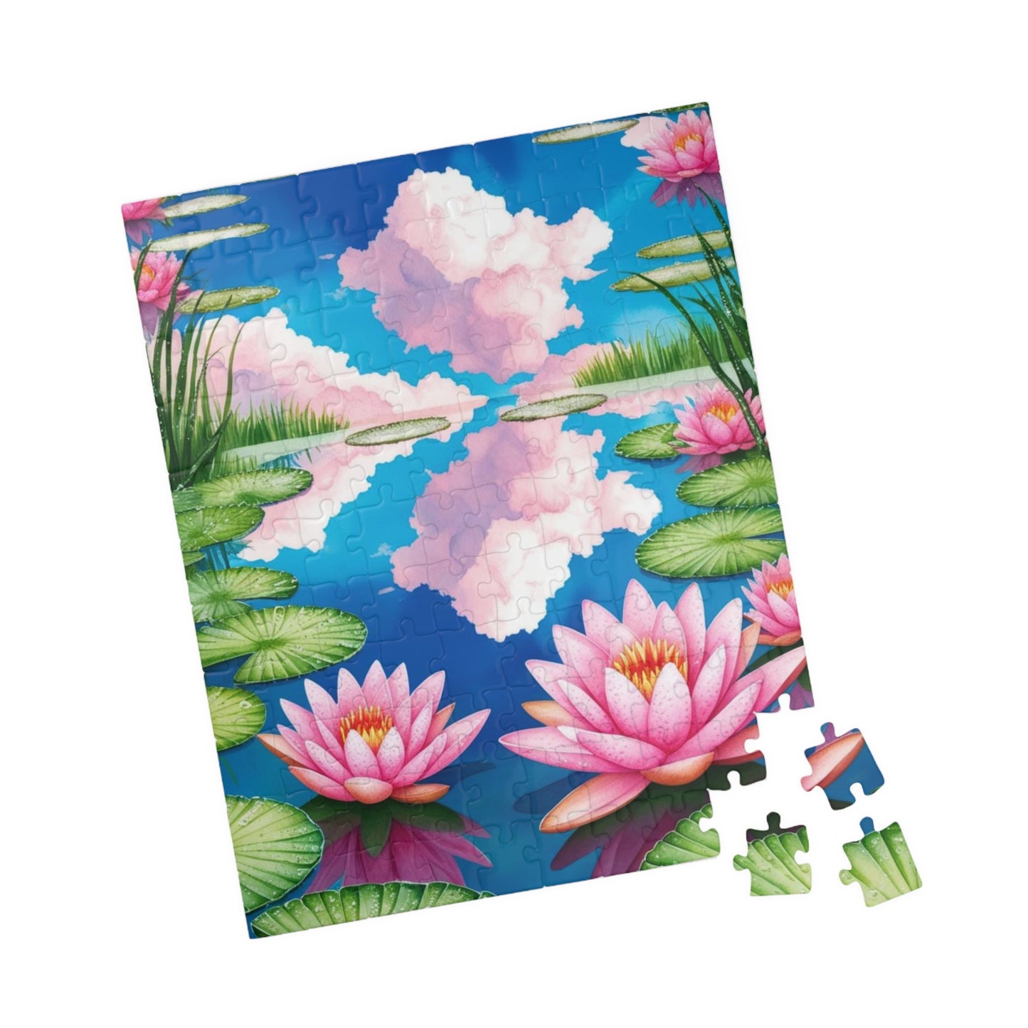 Water Lily Pond Puzzle 110-520 Piece, Tranquil Floral Landscape Jigsaw Game Claude Monet-Inspired, Lush Greenery Water Reflections, Giftable Puzzle The Puzzle Chest