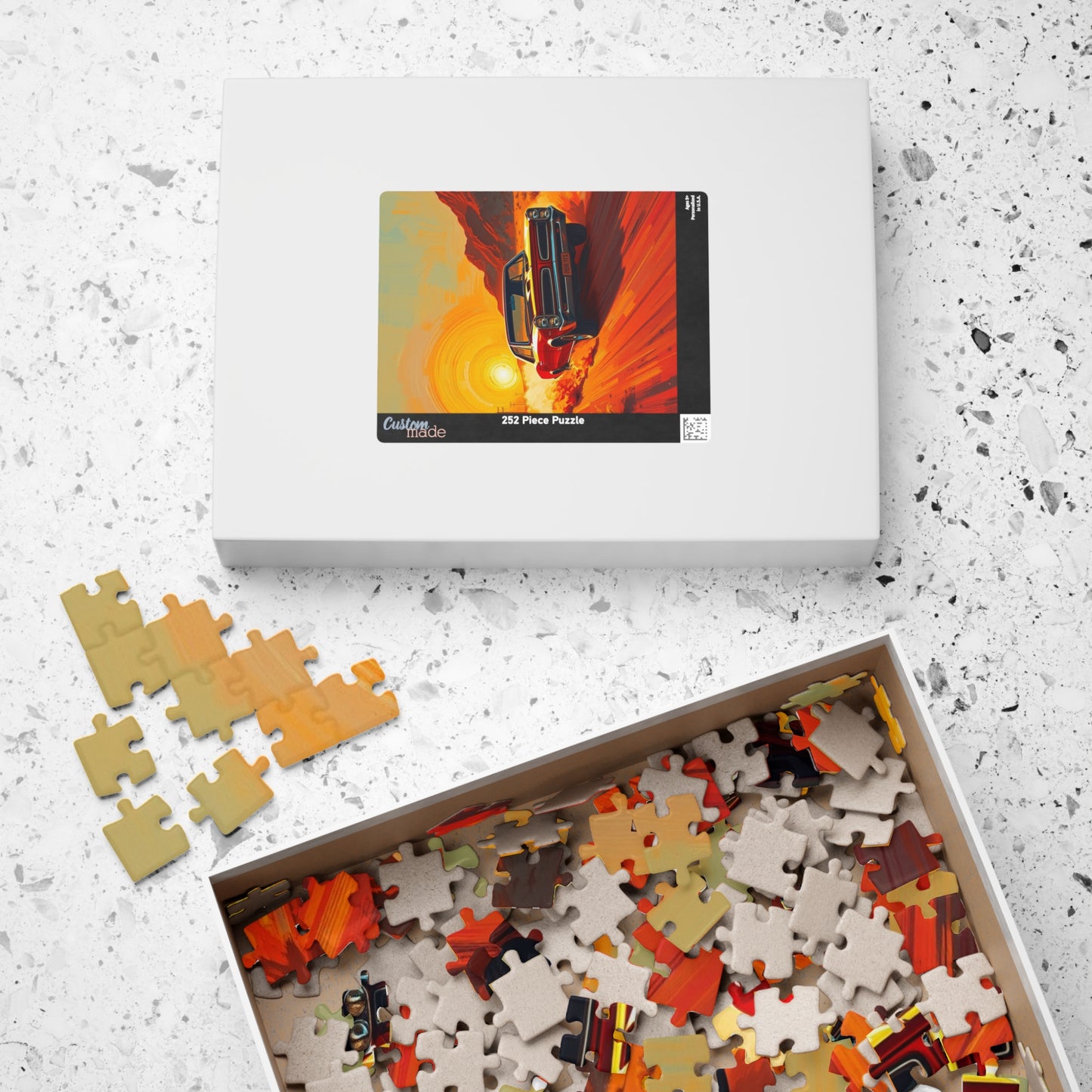 Retro Car Puzzle - Classic 1966 GTO Jigsaw Game, Vintage Artwork, Auto Lover Gift, Family Game Night, Home Entertainment, Car Enthusiast Puzzle The Puzzle Chest