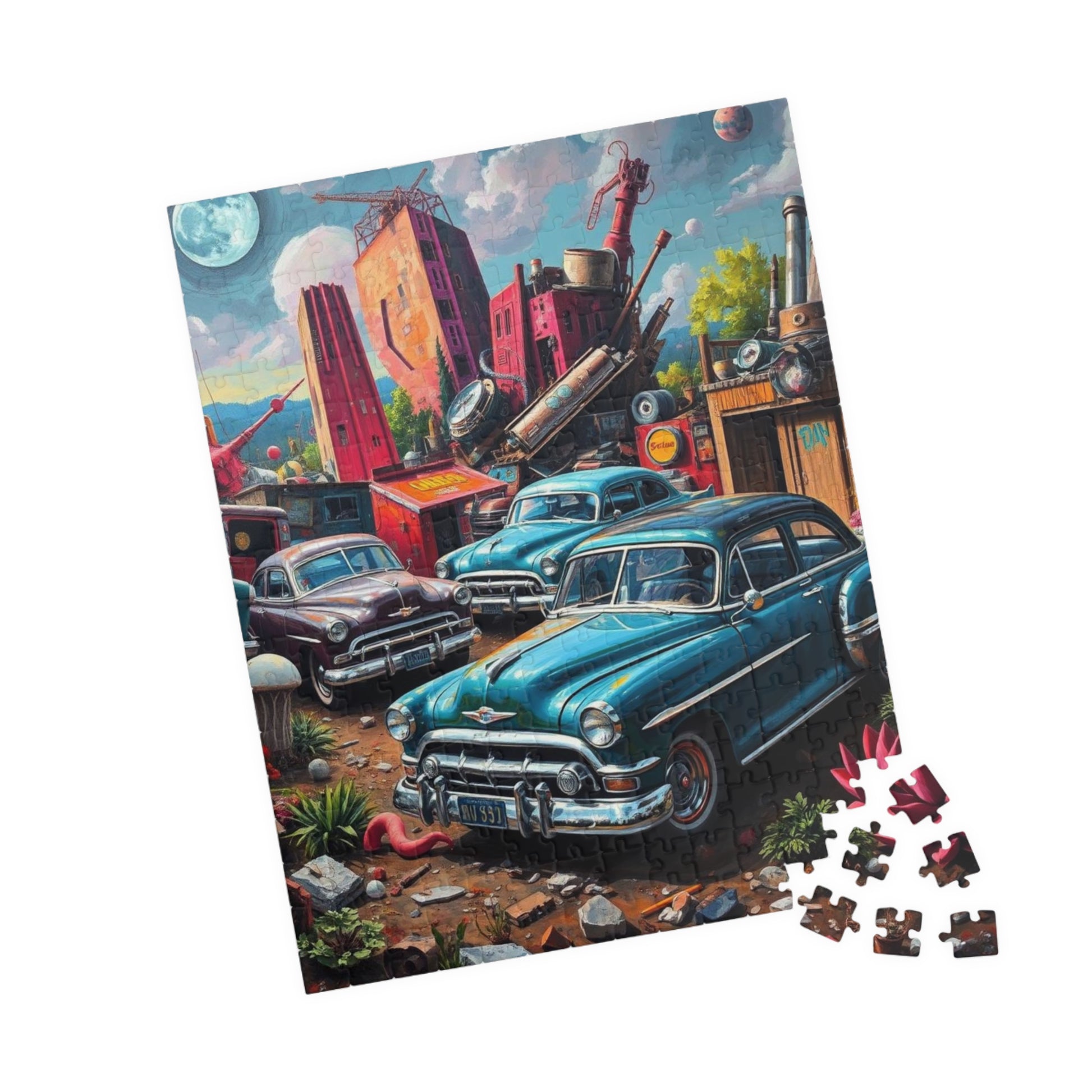 Vintage Car Jigsaw Puzzle - Retro Automobile Artwork, Nostalgic Vehicle Puzzle The Puzzle Chest
