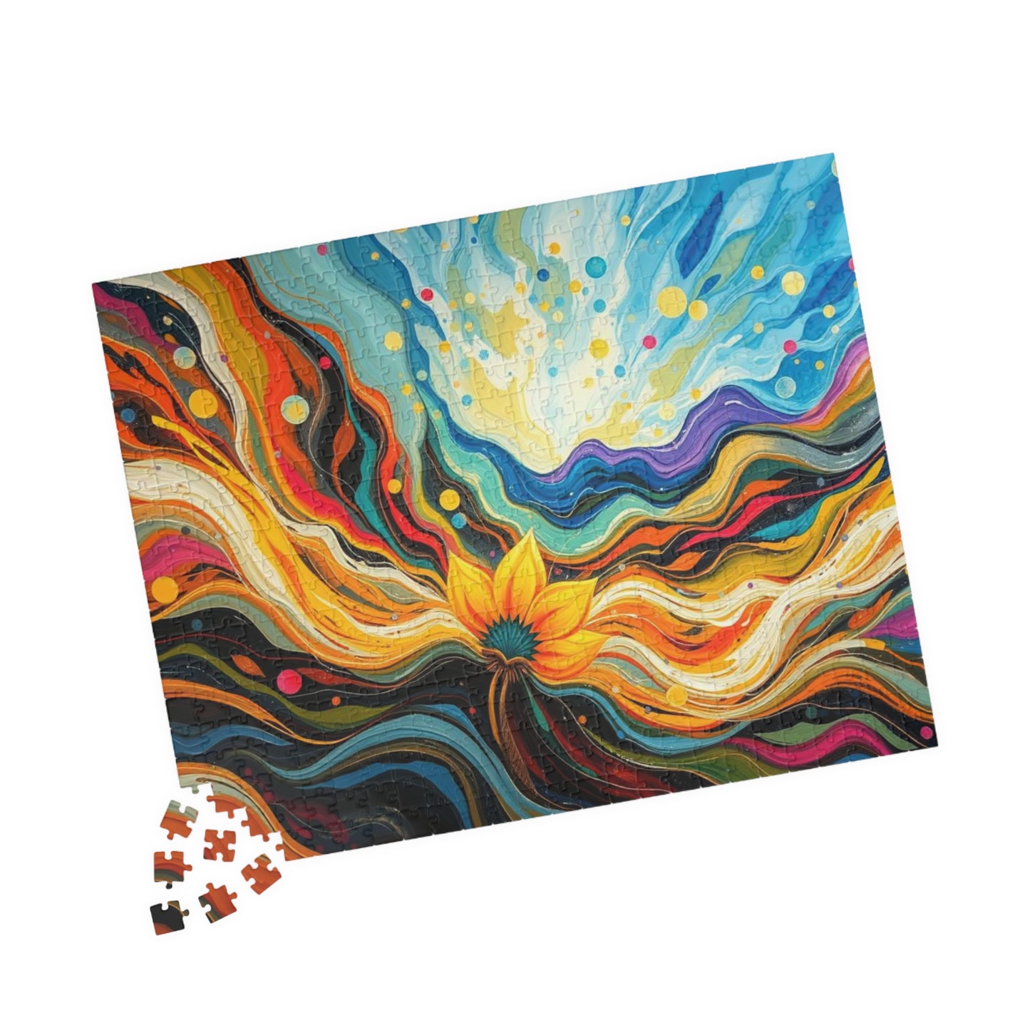 Colorful Abstract Landscape Puzzle | Fun Home Entertainment, Gift for Puzzle Lovers, Family Game Night, Mindfulness Brain Teaser Puzzle The Puzzle Chest